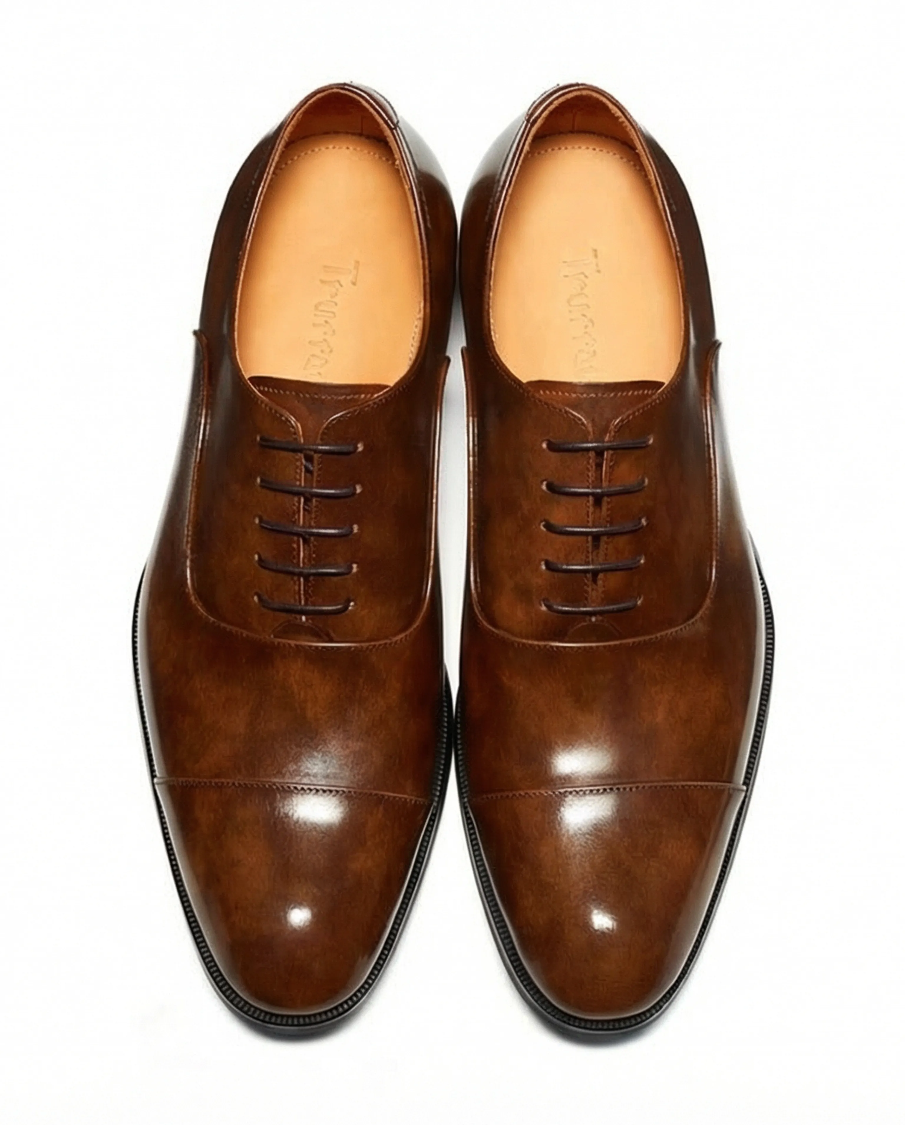 Handcrafted Brown Leather Oxford Shoes