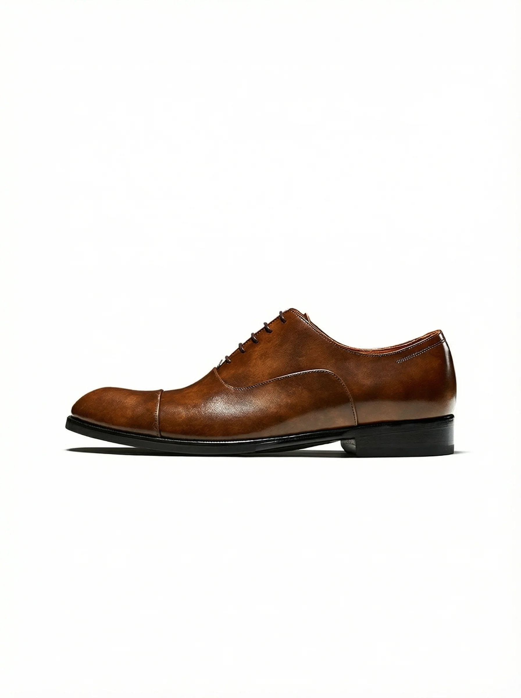 Handcrafted Brown Leather Oxford Shoes - Image 6