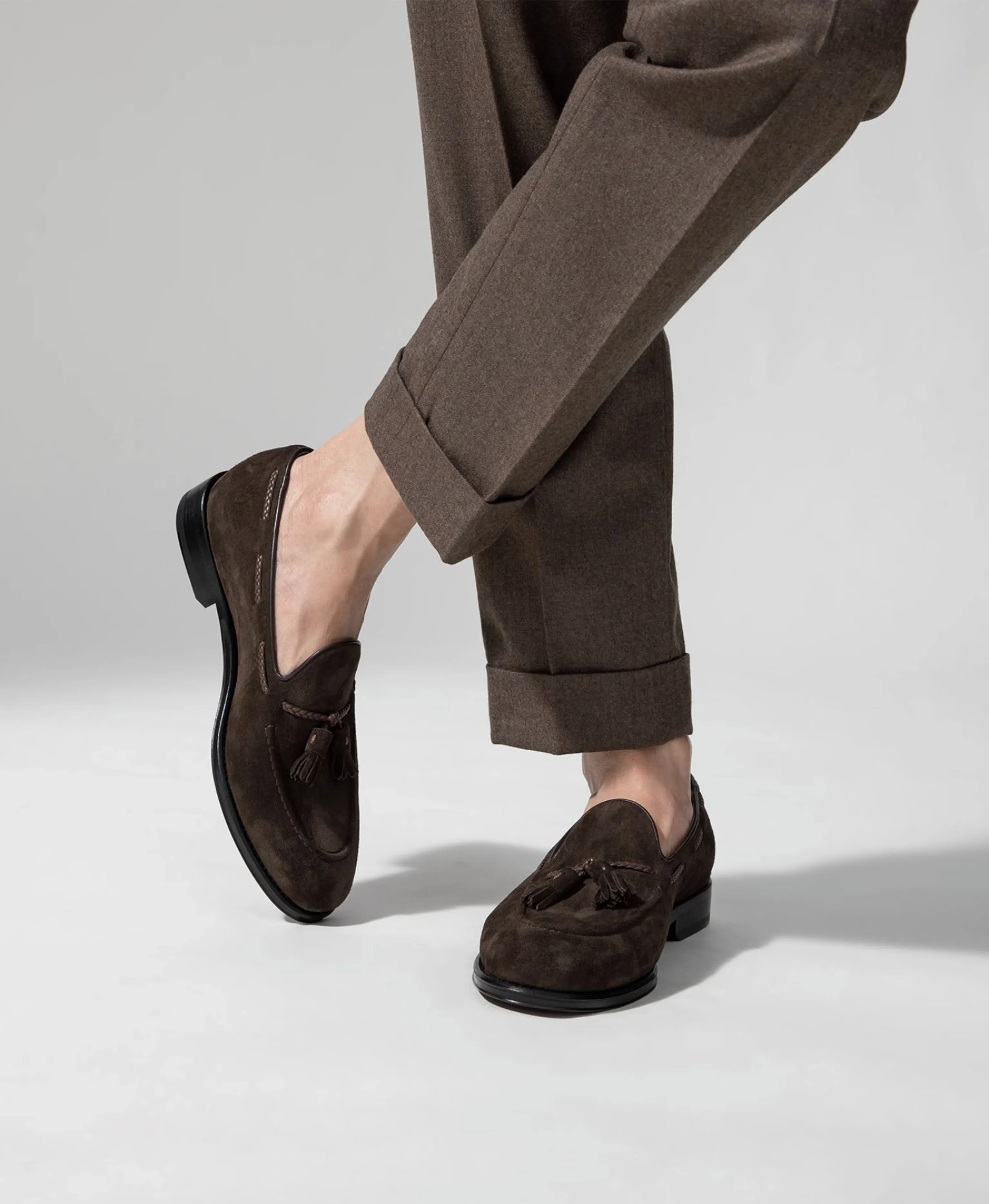 Handmade Suede Tassel Loafers - Image 3