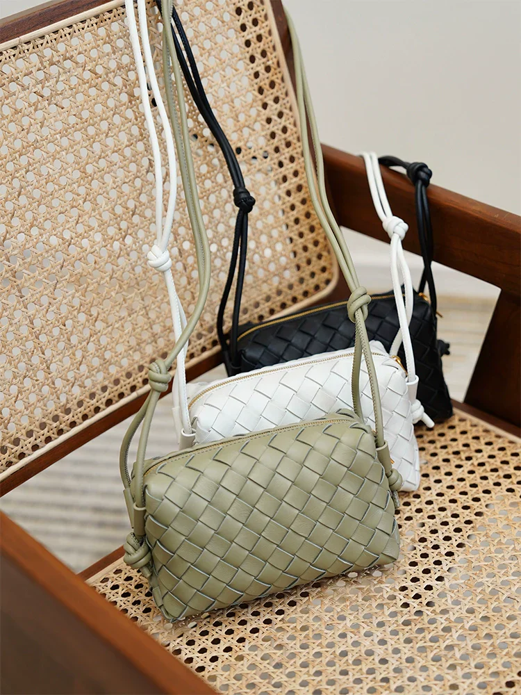Handwoven Lambskin Camera Crossbody Bag - Image 6