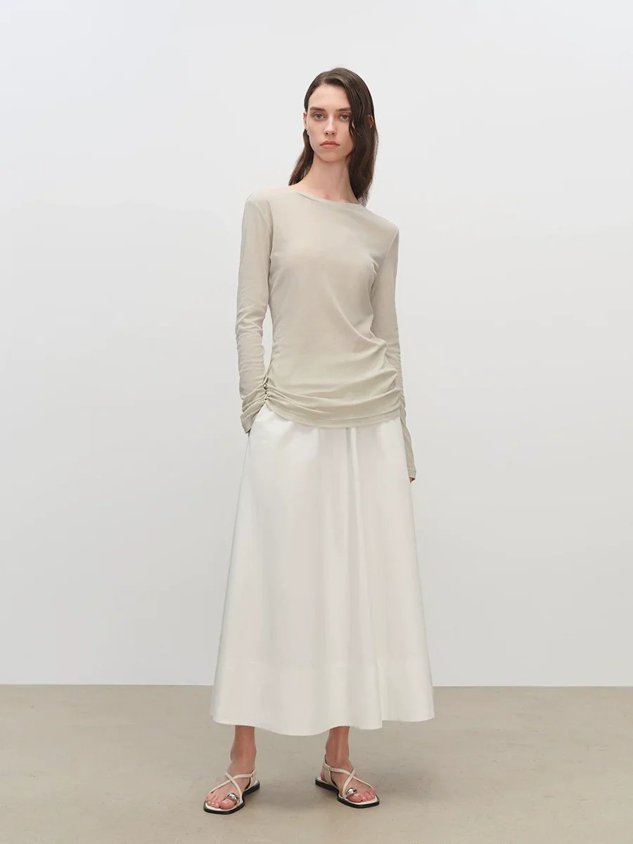 Hazy Cotton Long-Sleeve Tee