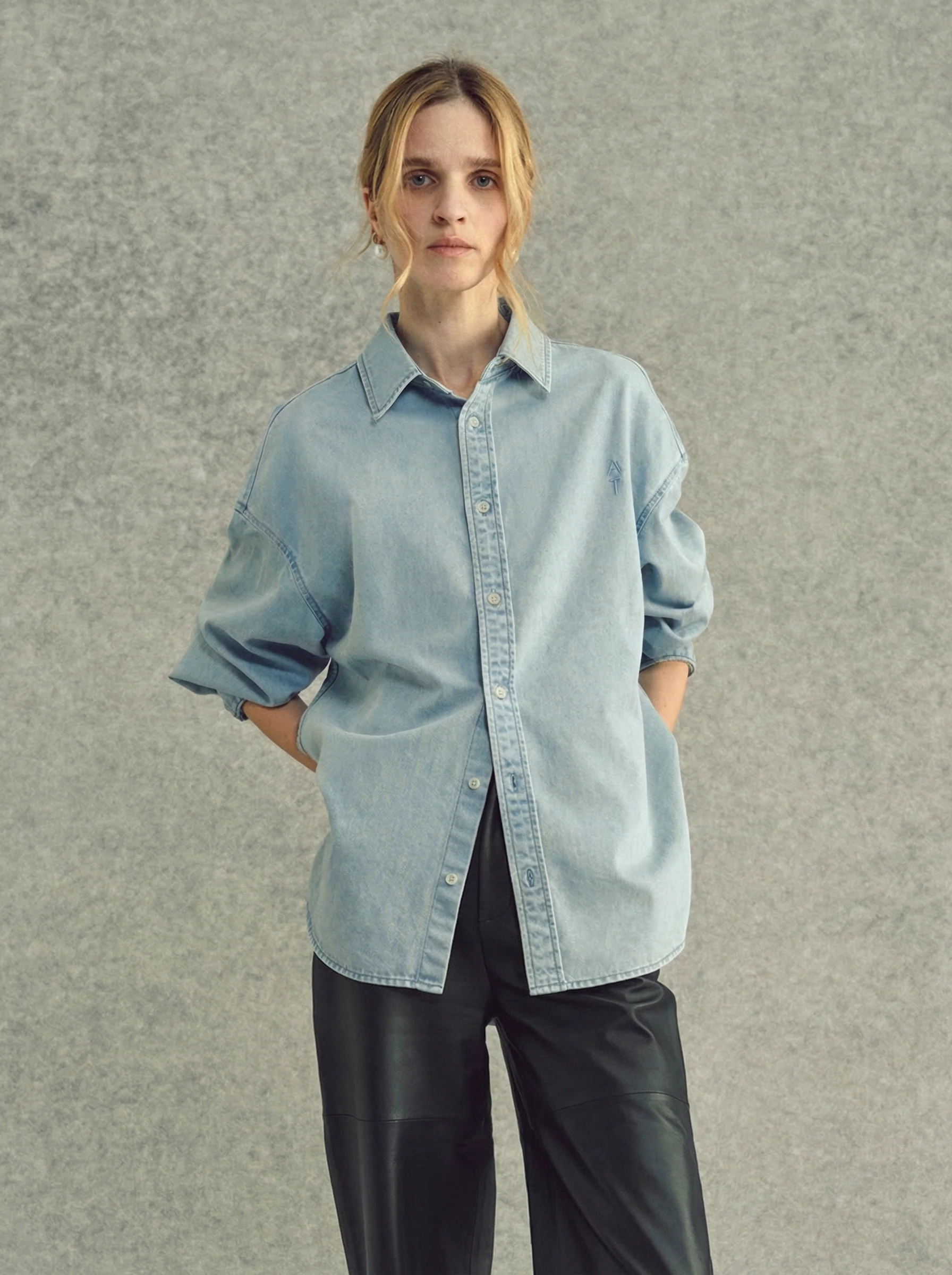 Heart Collar Denim Shirt
