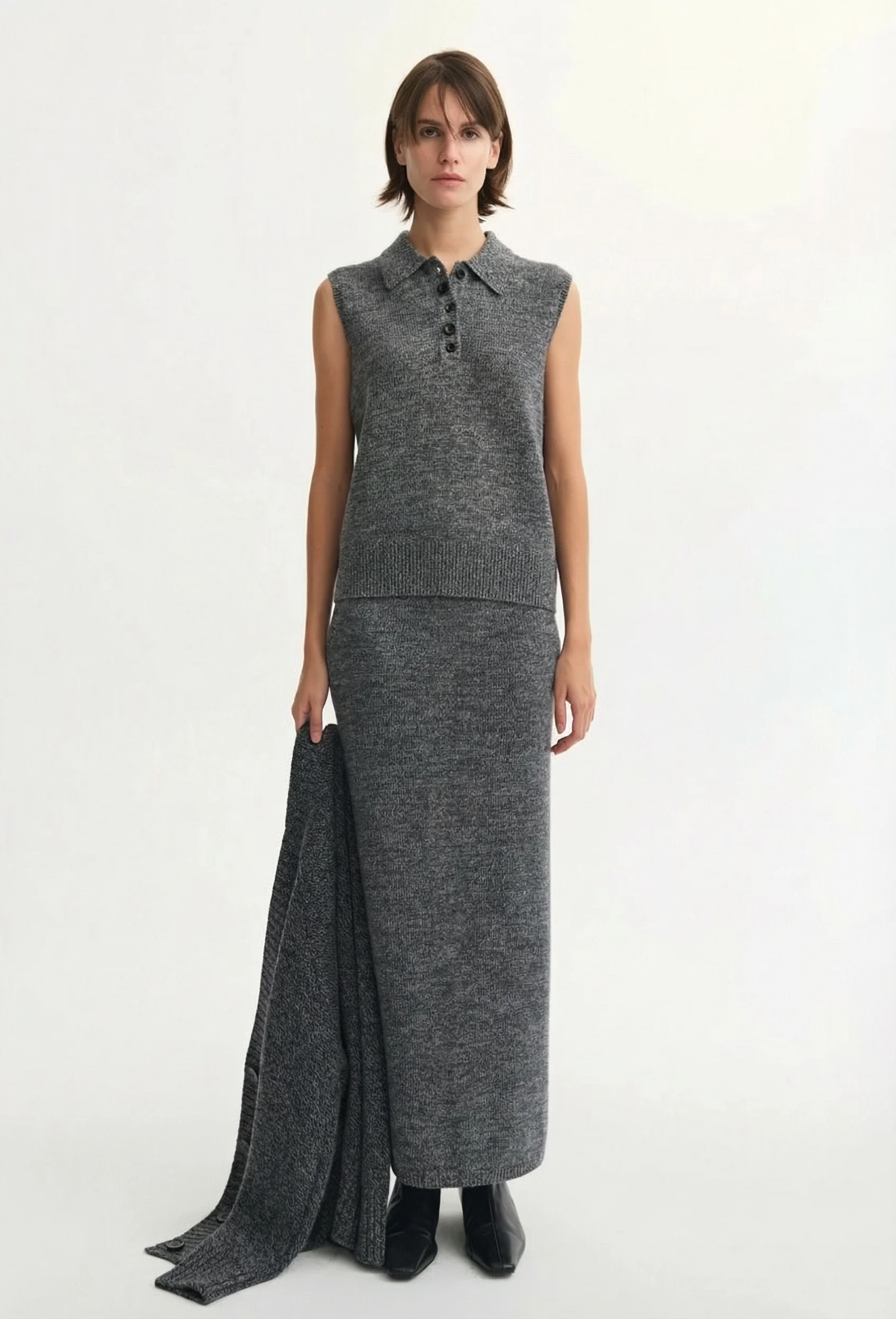 Heather Knit Maxi Skirt - Image 4