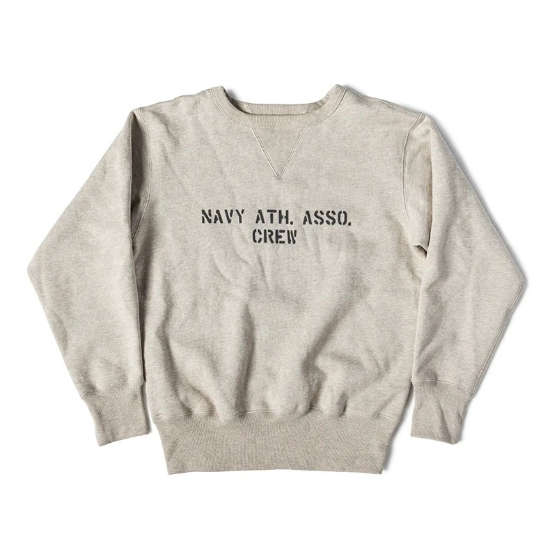 Heather Oatmeal NAVY Crewneck Sweatshirt - Image 7
