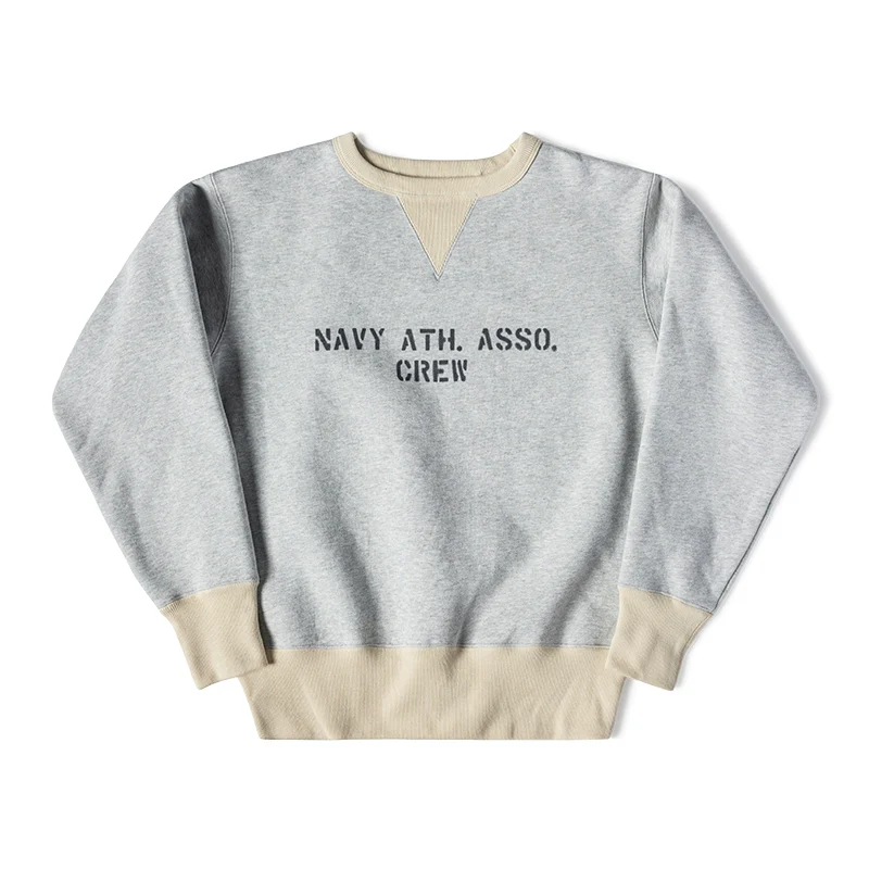 Heather Oatmeal NAVY Crewneck Sweatshirt - Image 9