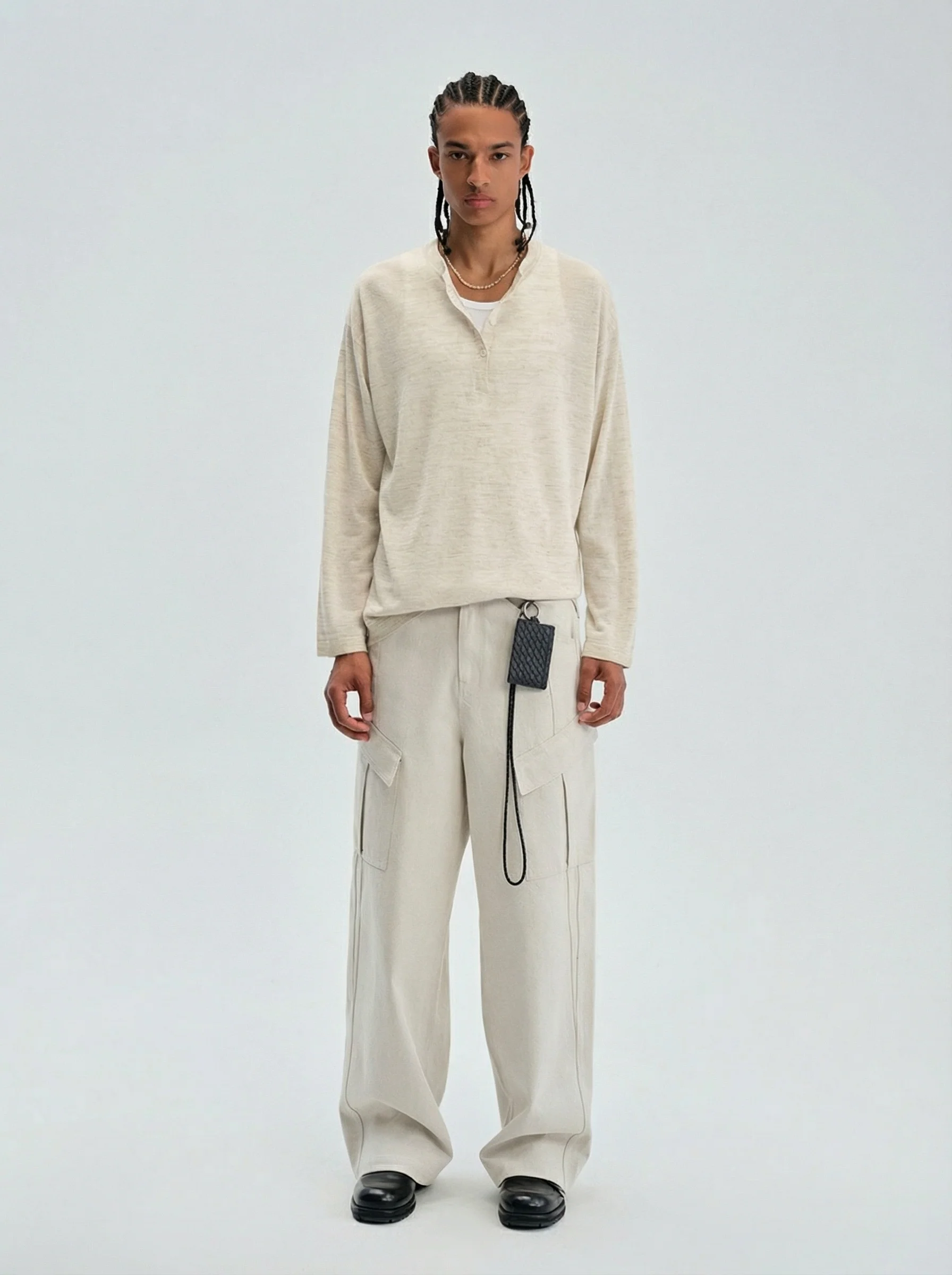 Heathered Linen-Blend Henley - Image 6