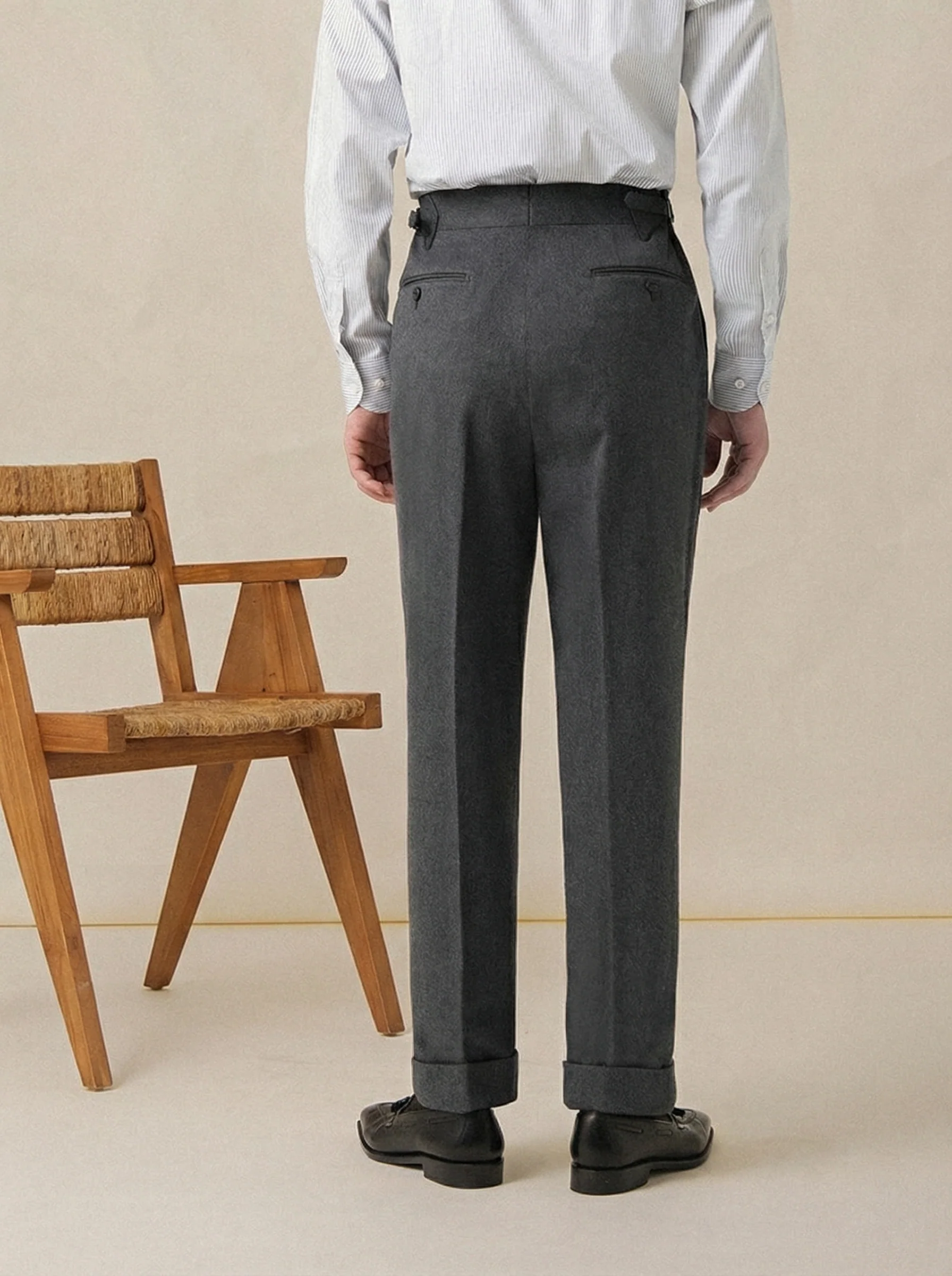 Heavy Flannel Naples Slim Trousers