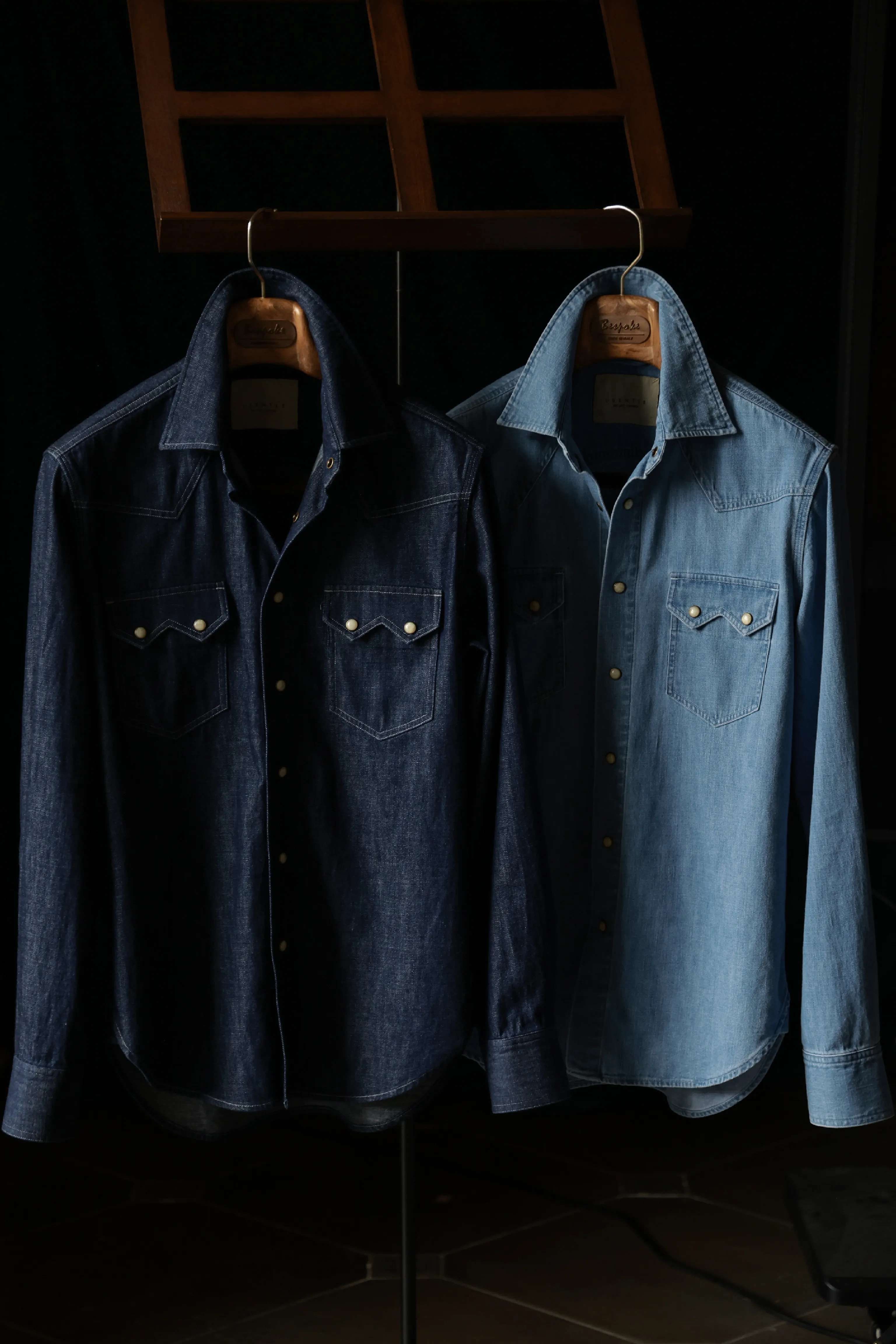 Heavy Wash Square-Collar Western Denim Shirt - Image 3