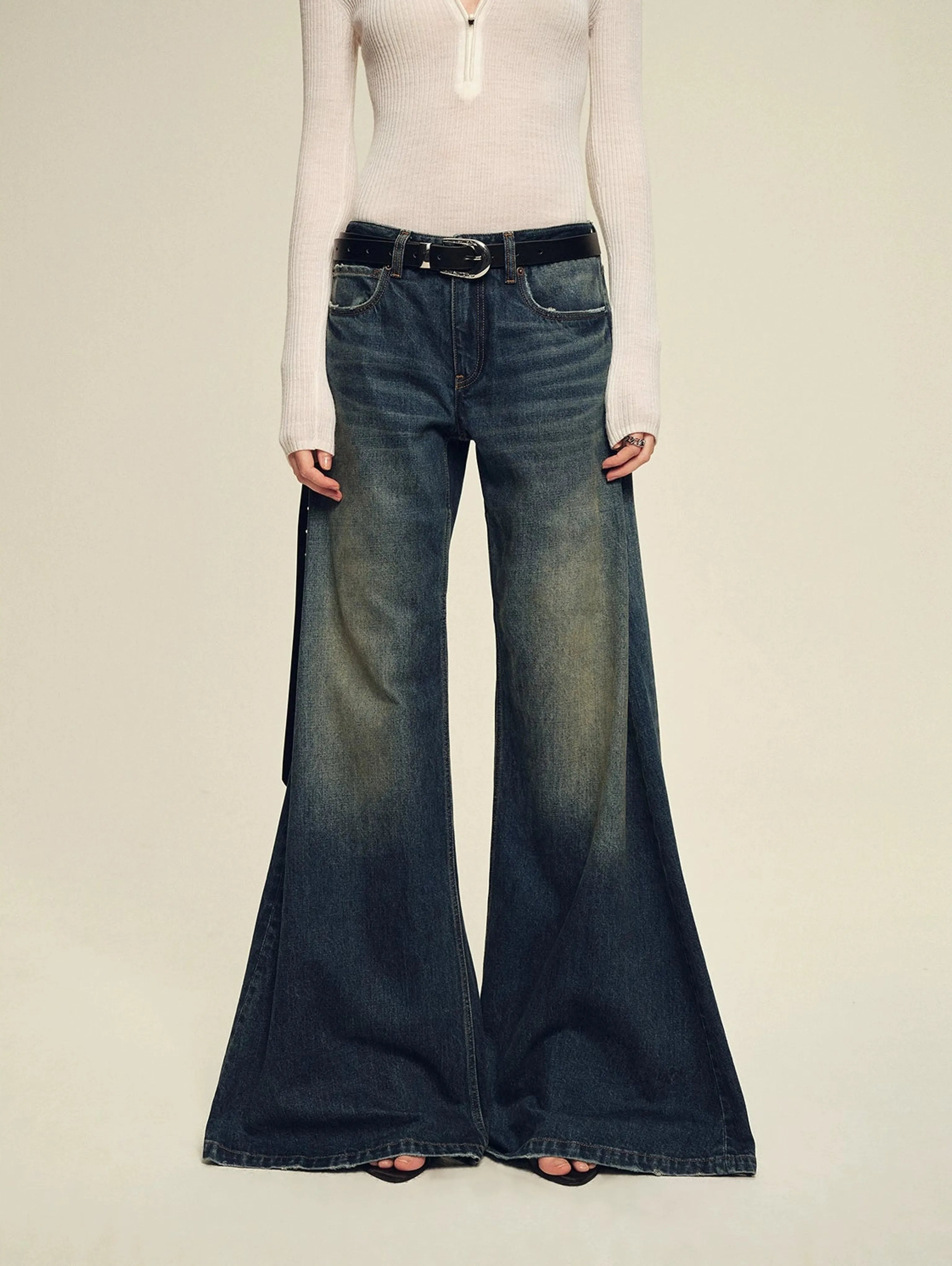 Heavy-Wash Ultra Wide-Leg Jeans - Image 6