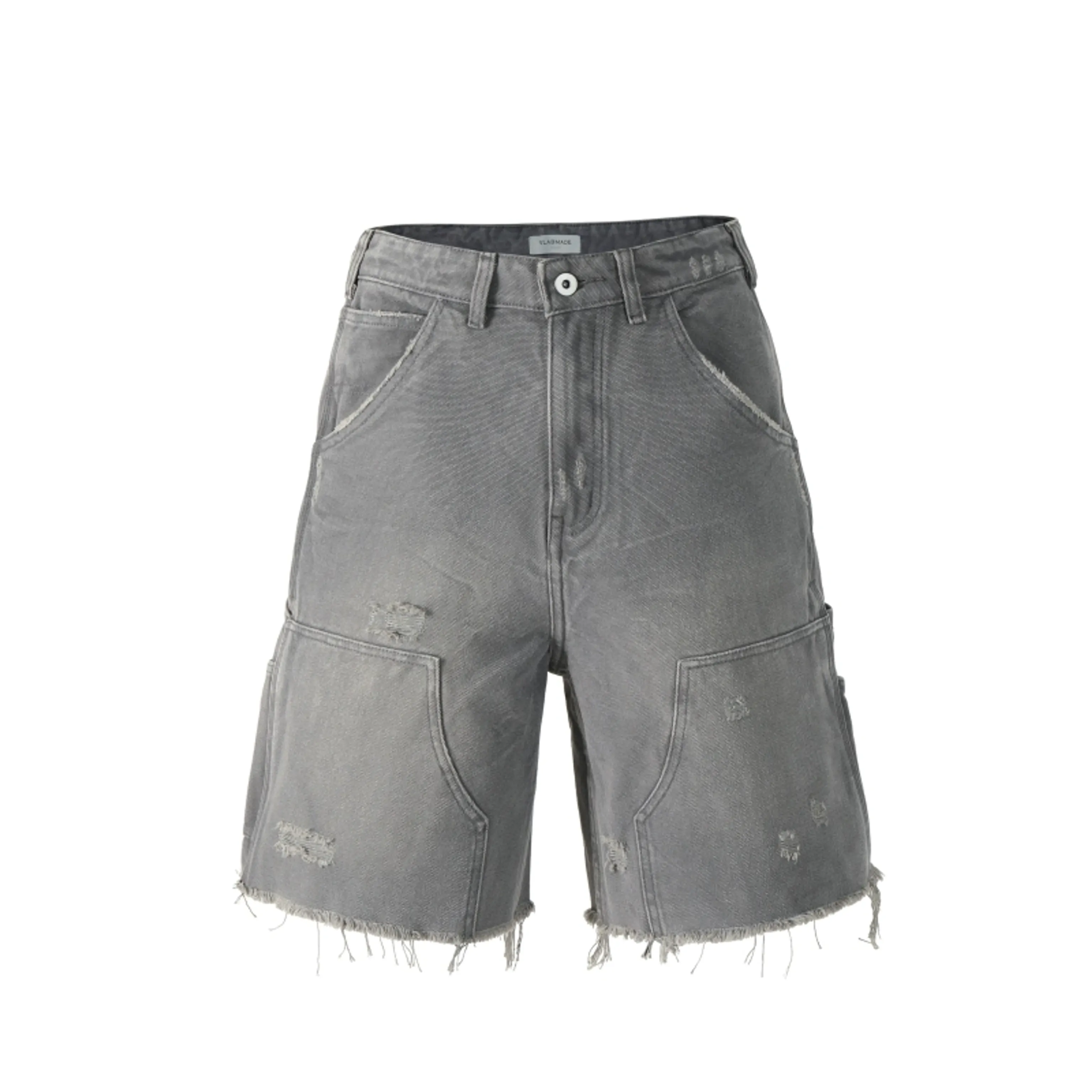 Heavy Washed Distressed Denim Shorts - Image 6