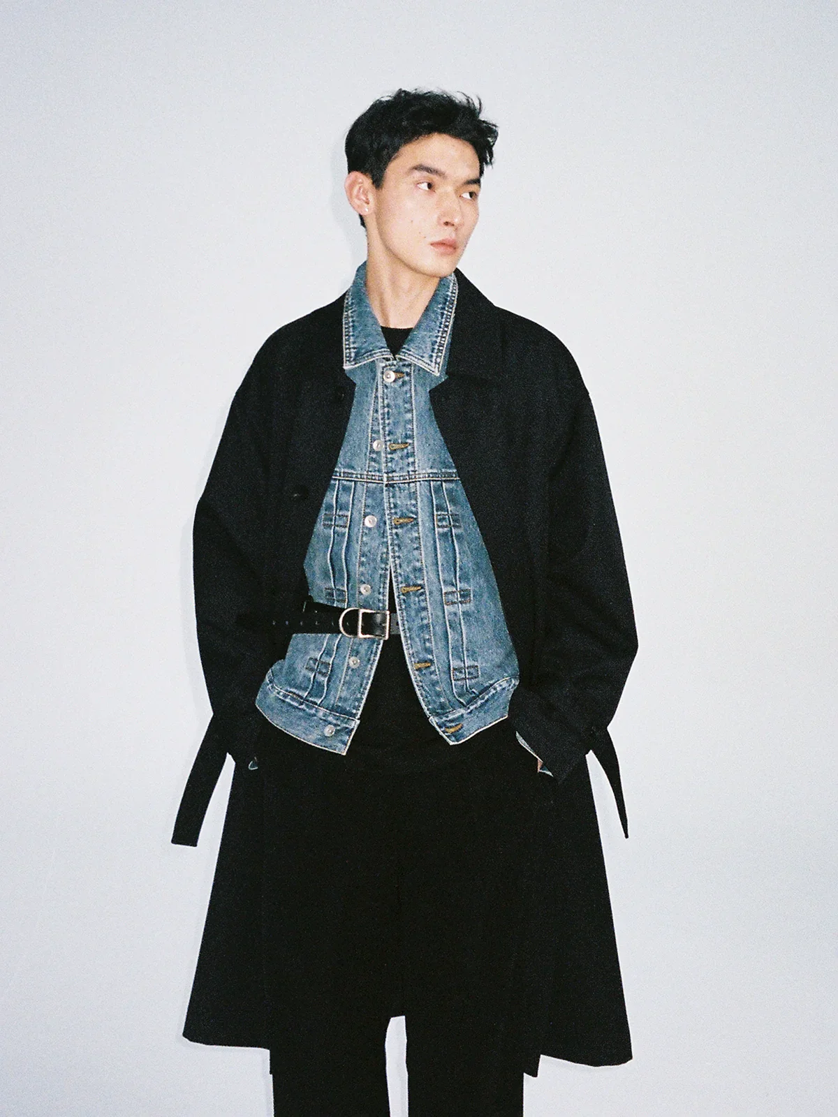 Heavy Wool Blend Trench Coat - Image 4