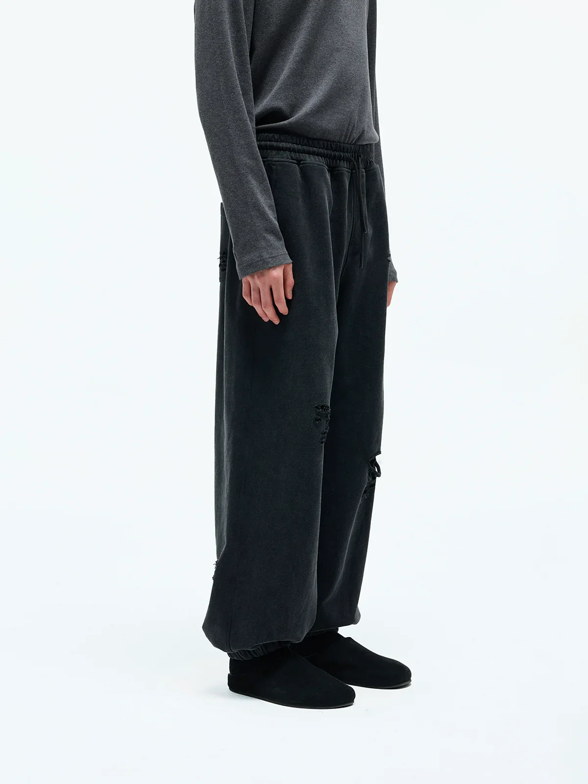 Heavyweight Washed Terry Distressed Sweatpants - Image 2