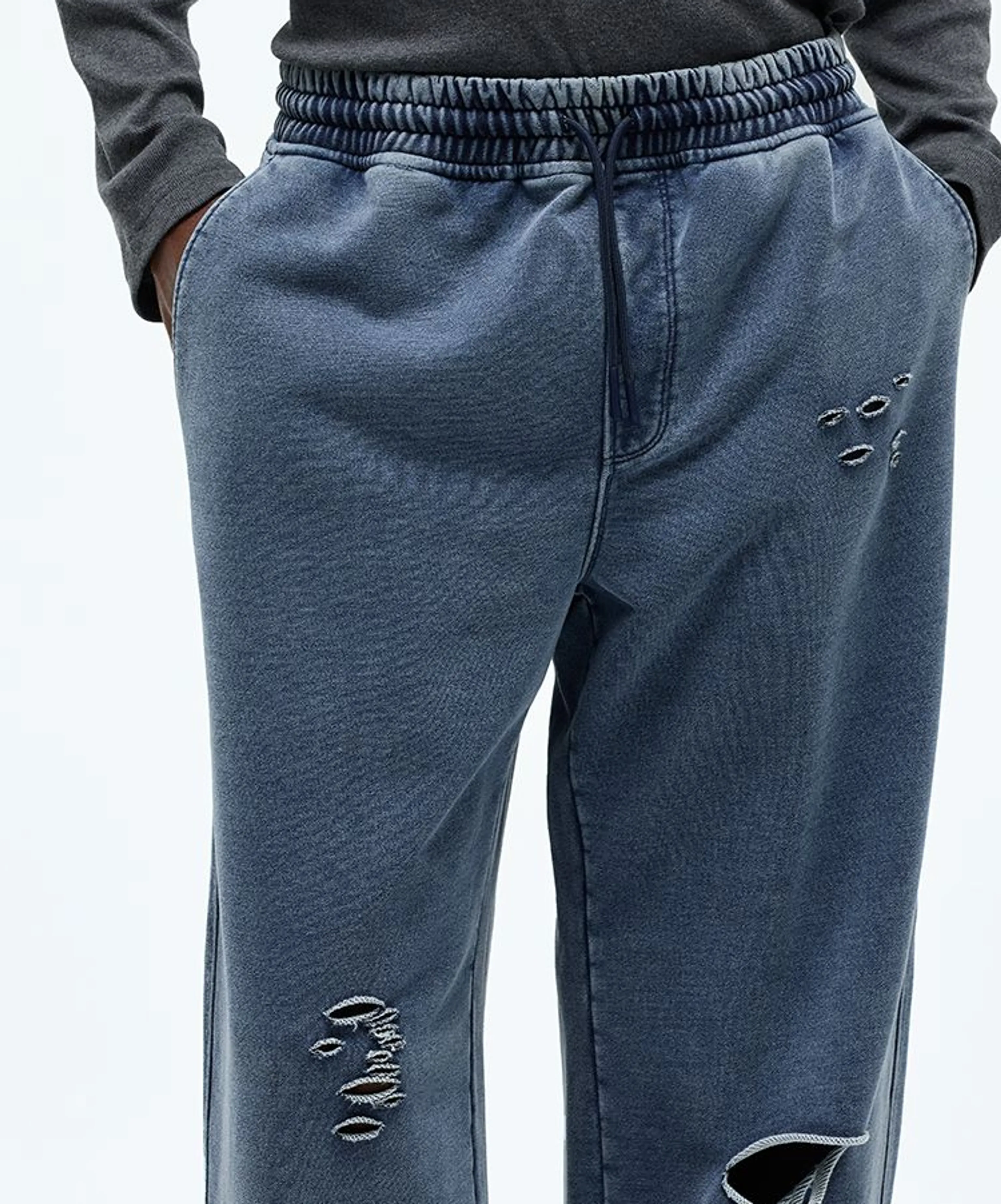 Heavyweight Washed Terry Distressed Sweatpants - Image 3