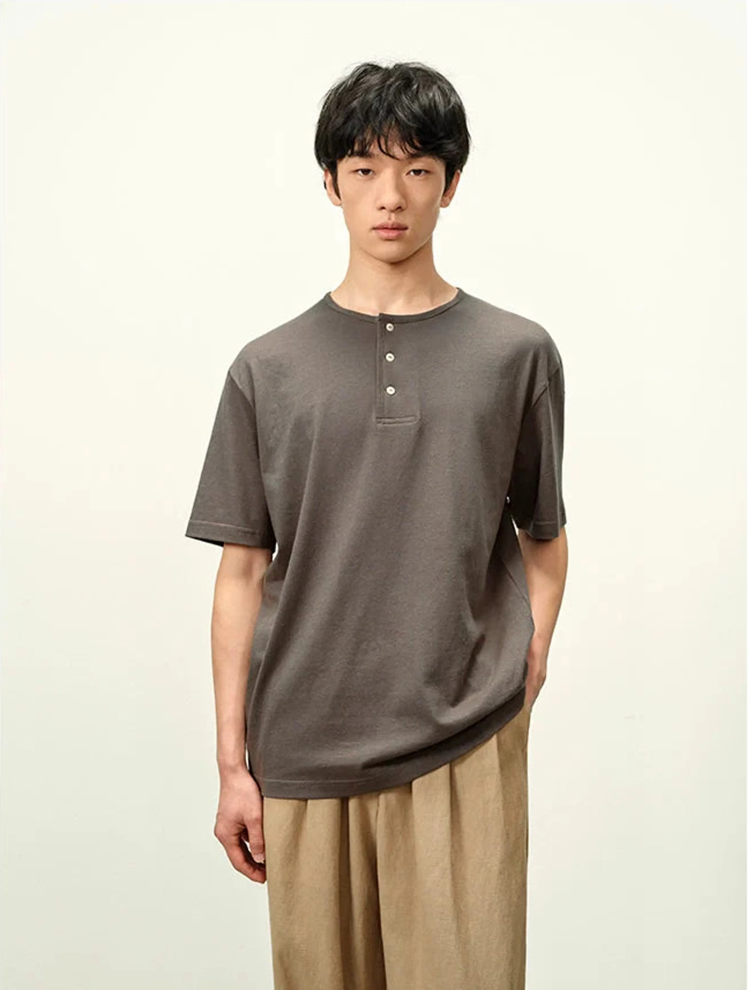 Hemp-Cotton Slub Henley Tee - Image 4