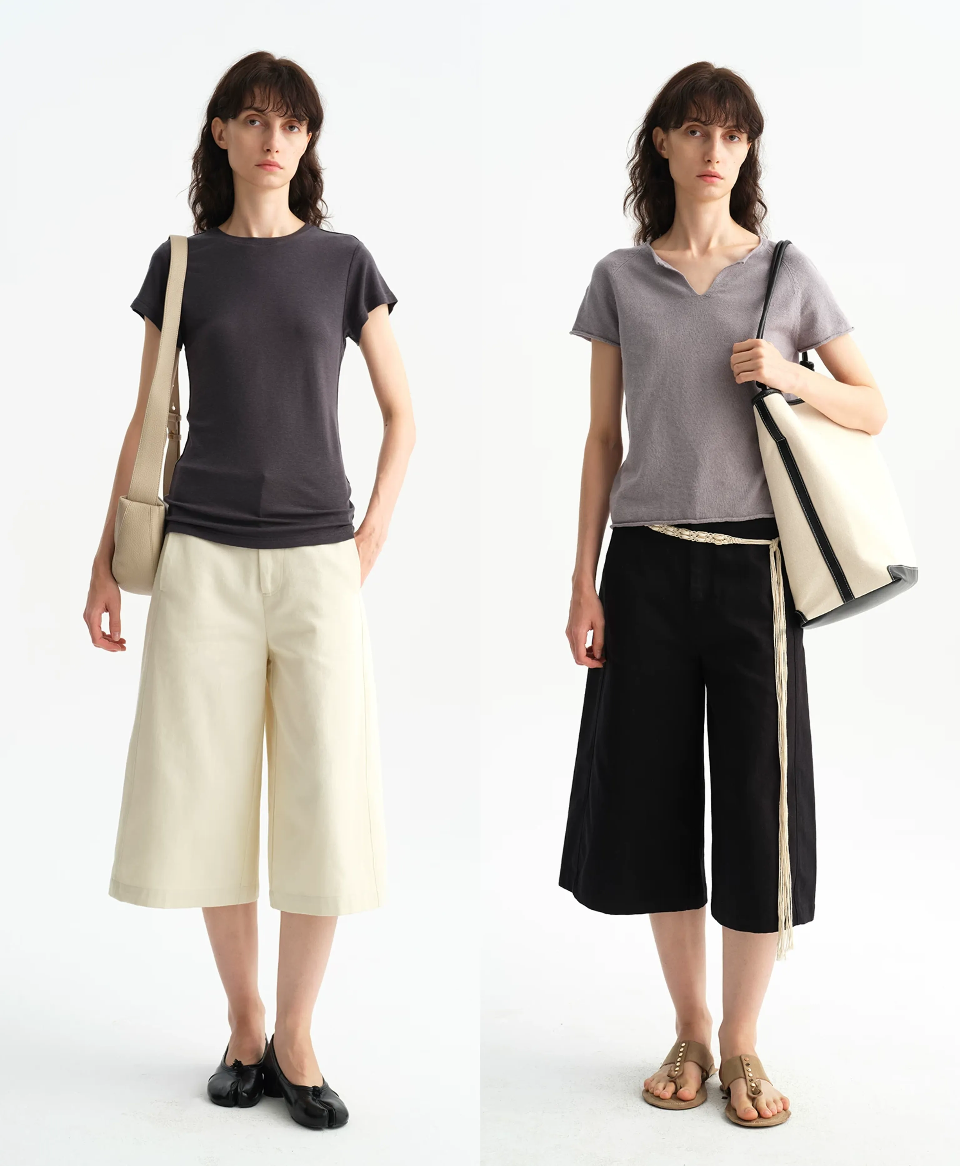 Hemp Cotton Wide-Leg Cropped Culottes - Image 4