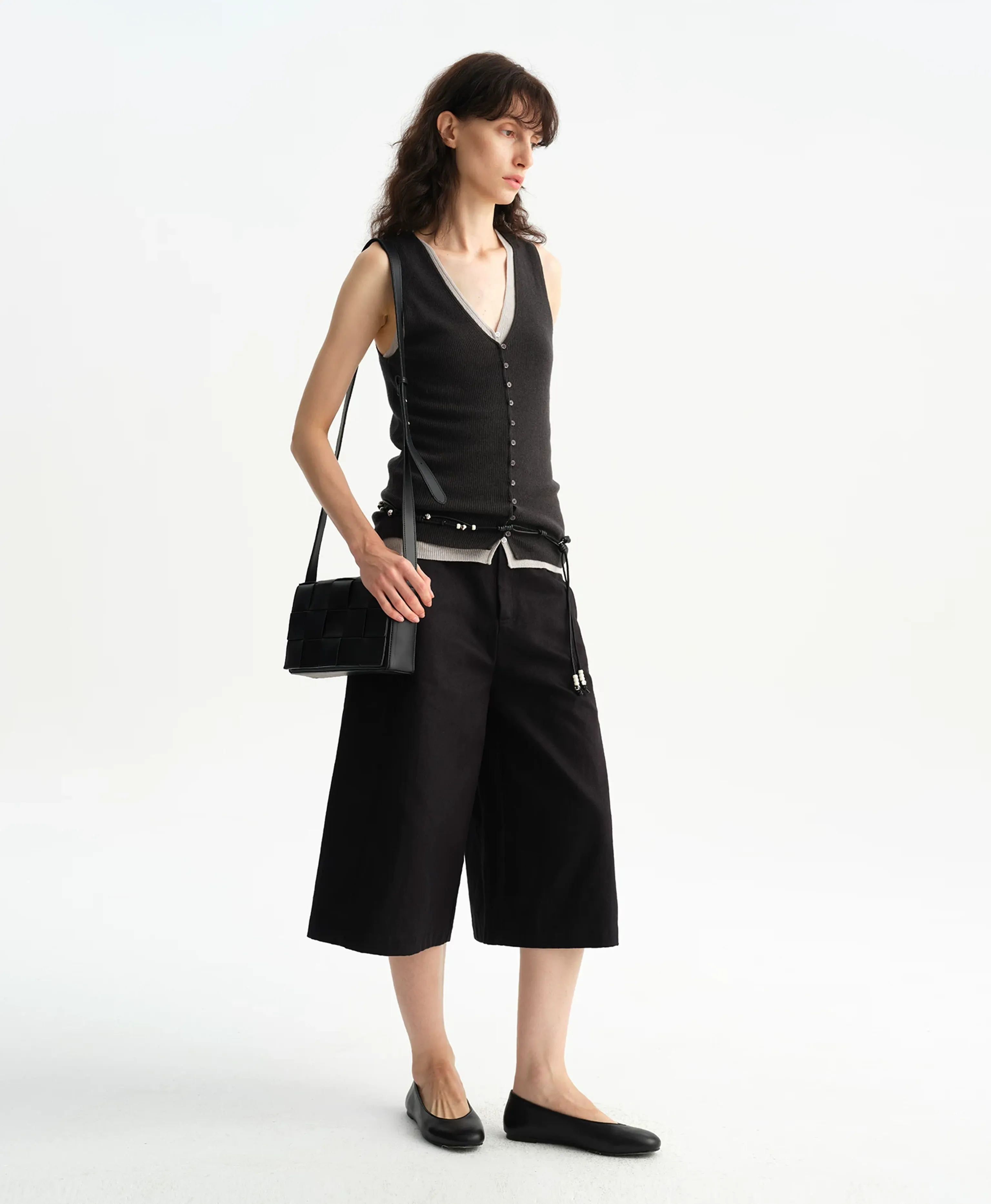 Hemp Cotton Wide-Leg Cropped Culottes - Image 5