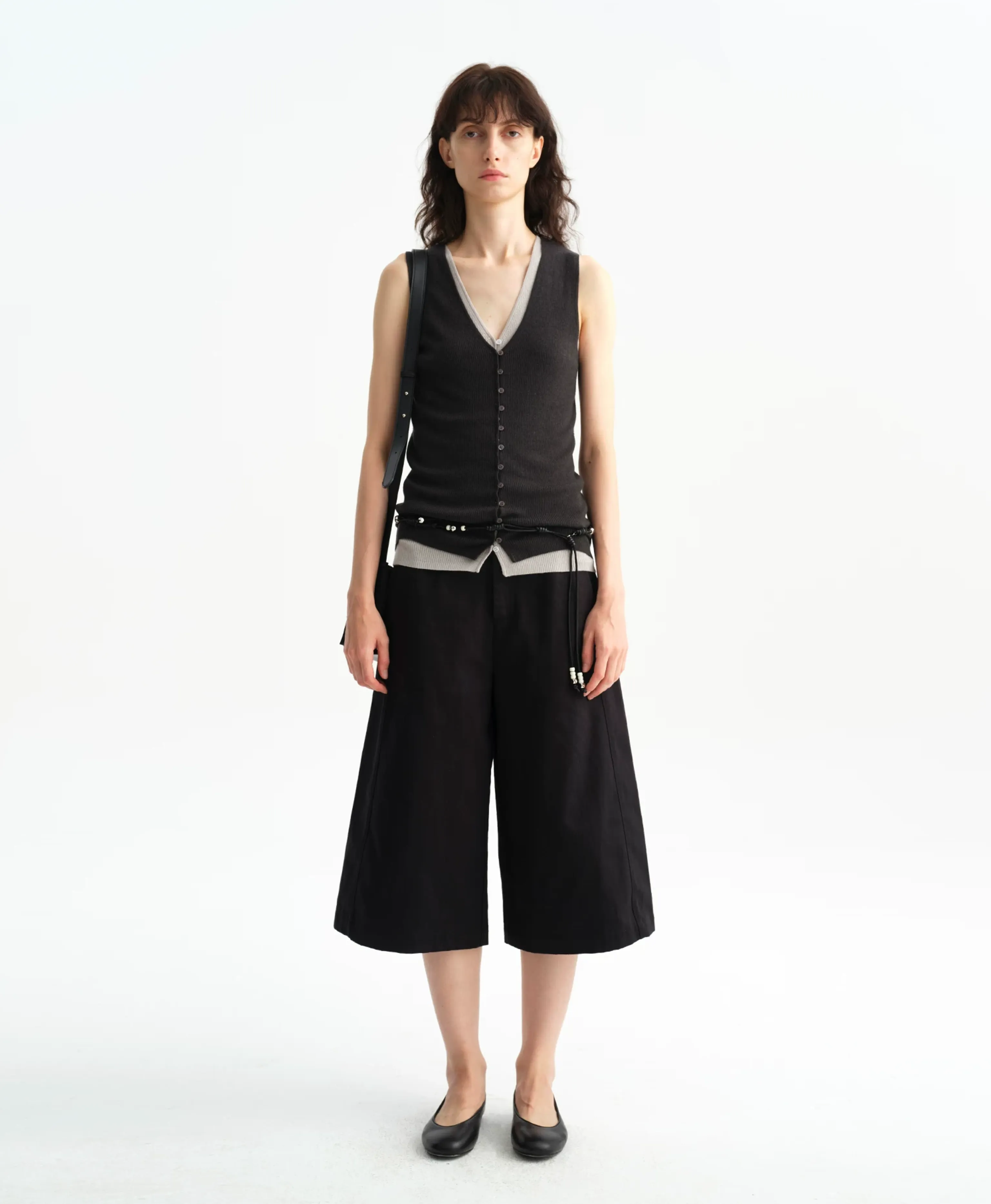 Hemp Cotton Wide-Leg Cropped Culottes - Image 7