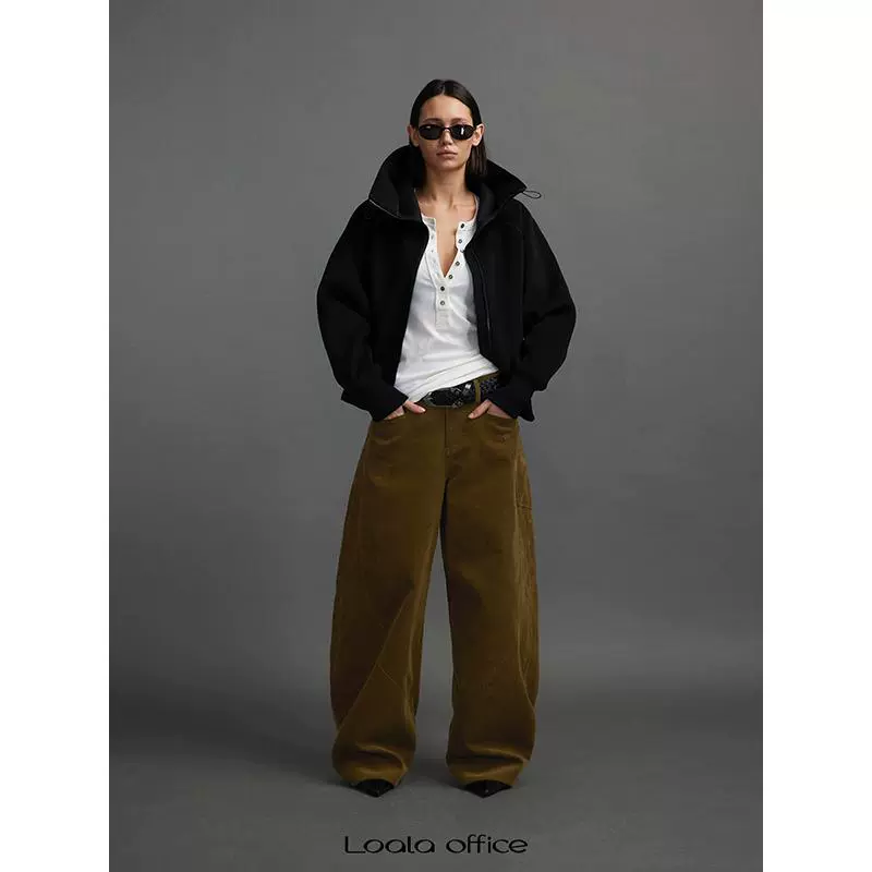 Henley Collar Irregular Hem Long Sleeve T-shirt - Image 5