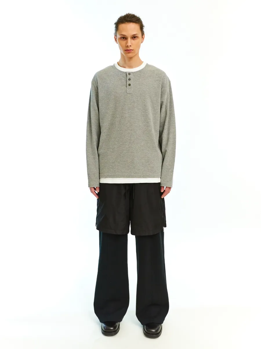 Henley Collar Long-Sleeved Top - Image 4