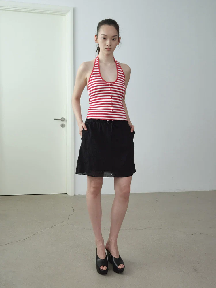 Henley V-Neck Halter Top - Image 4