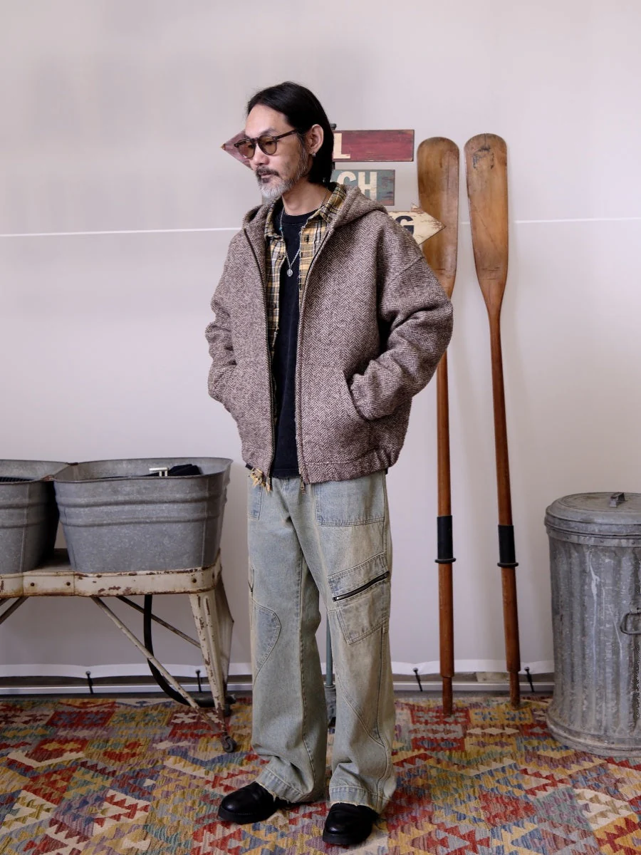 Herringbone Hooded Jacket - Image 2