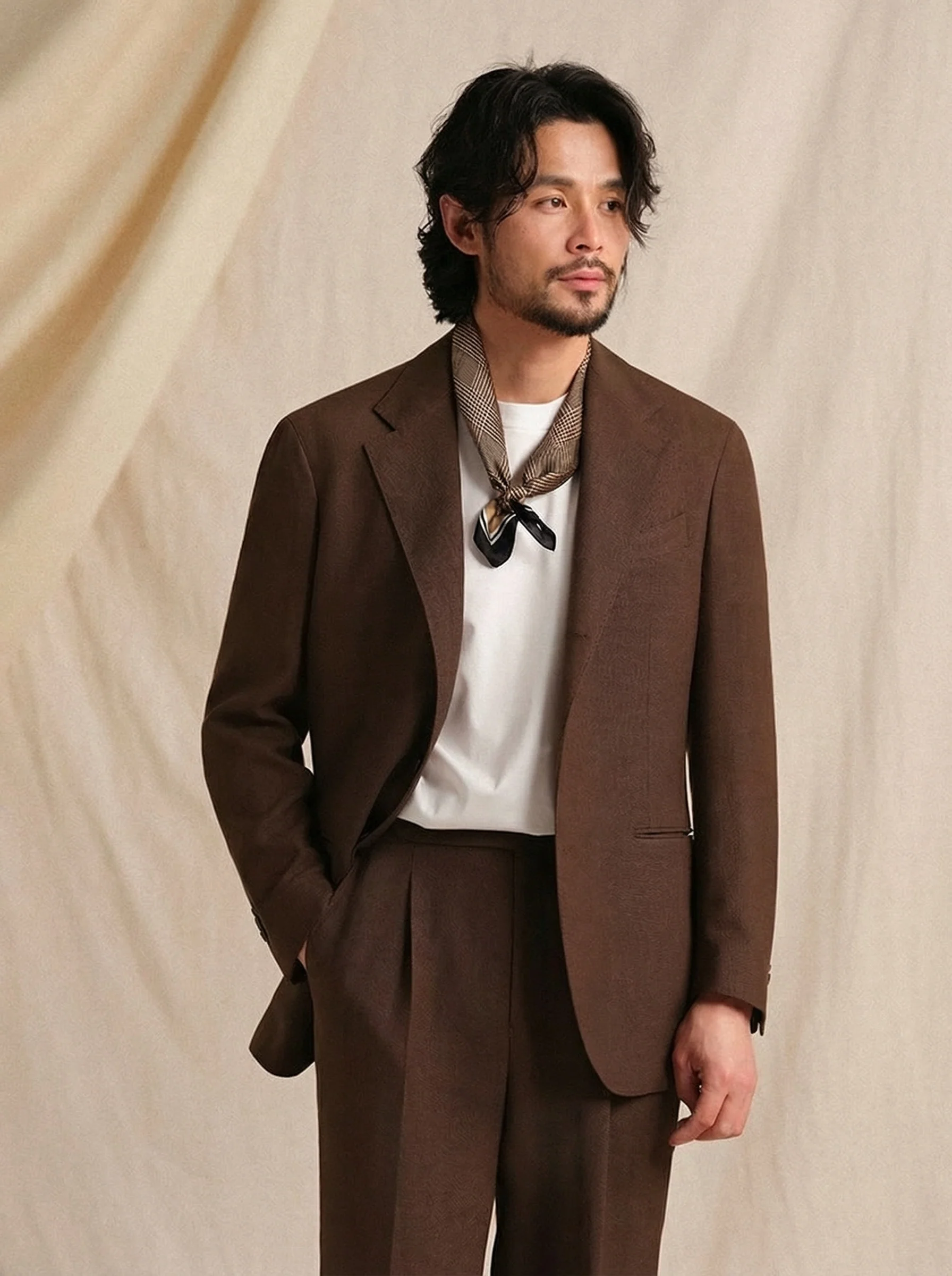 Herringbone Linen-Blend Suit