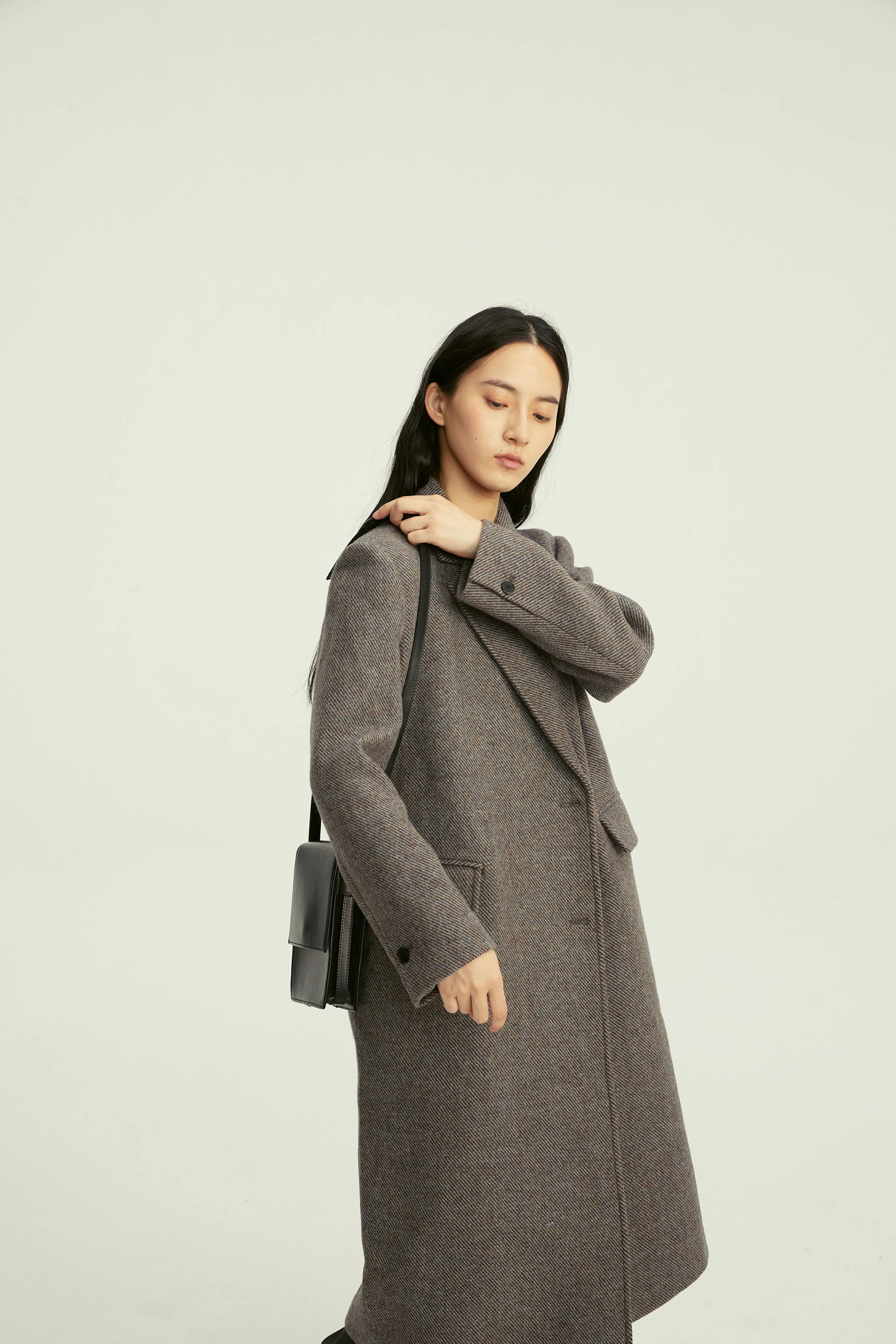 Herringbone Long Coat - Image 3