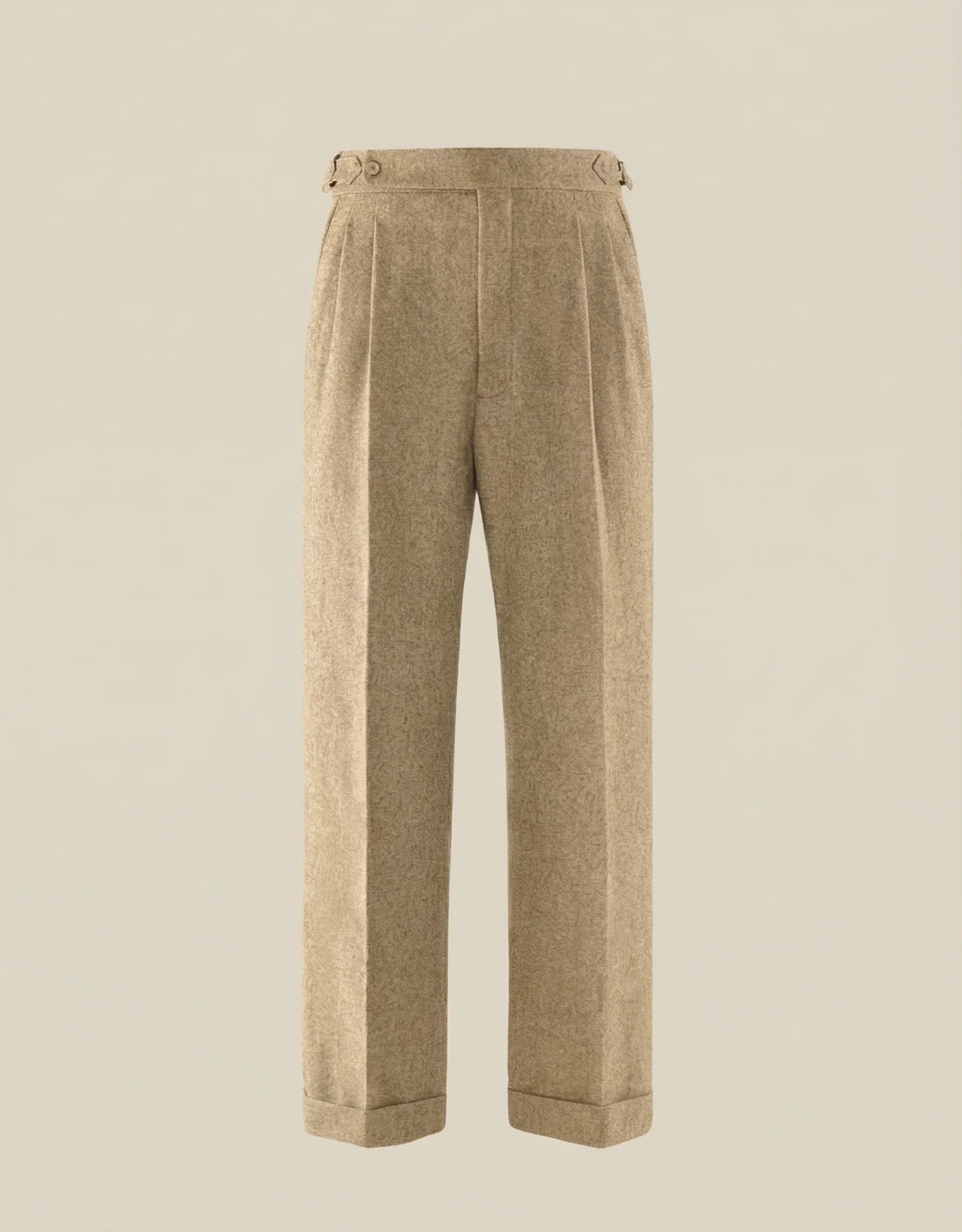 Herringbone Pleated Trousers - Image 6