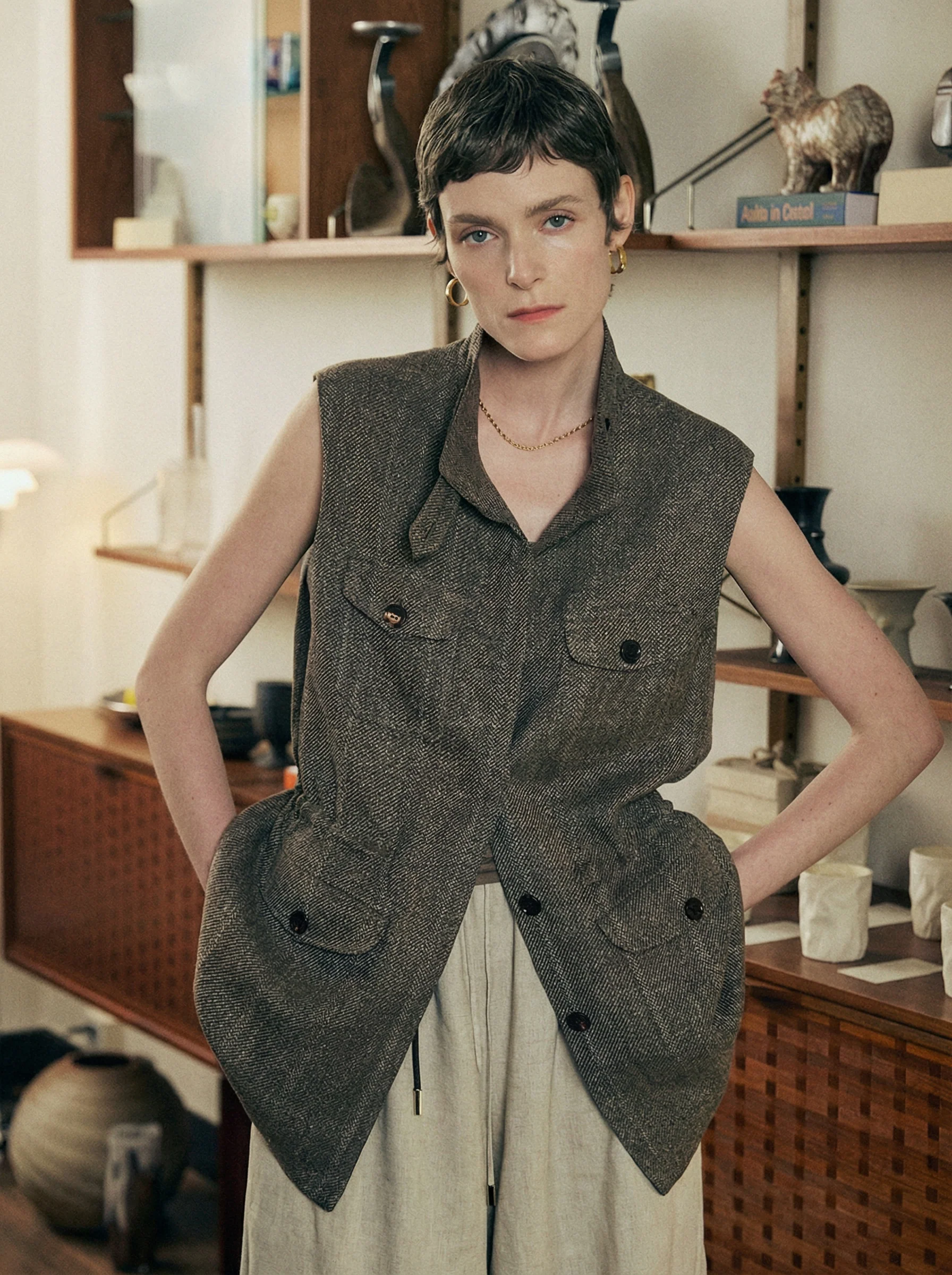 Herringbone Safari Vest