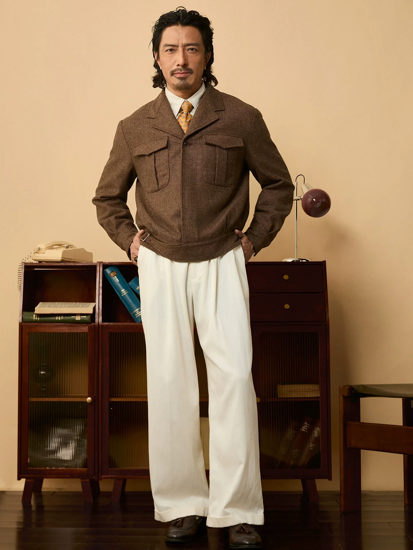 Herringbone Tweed Utility Jacket - Image 4