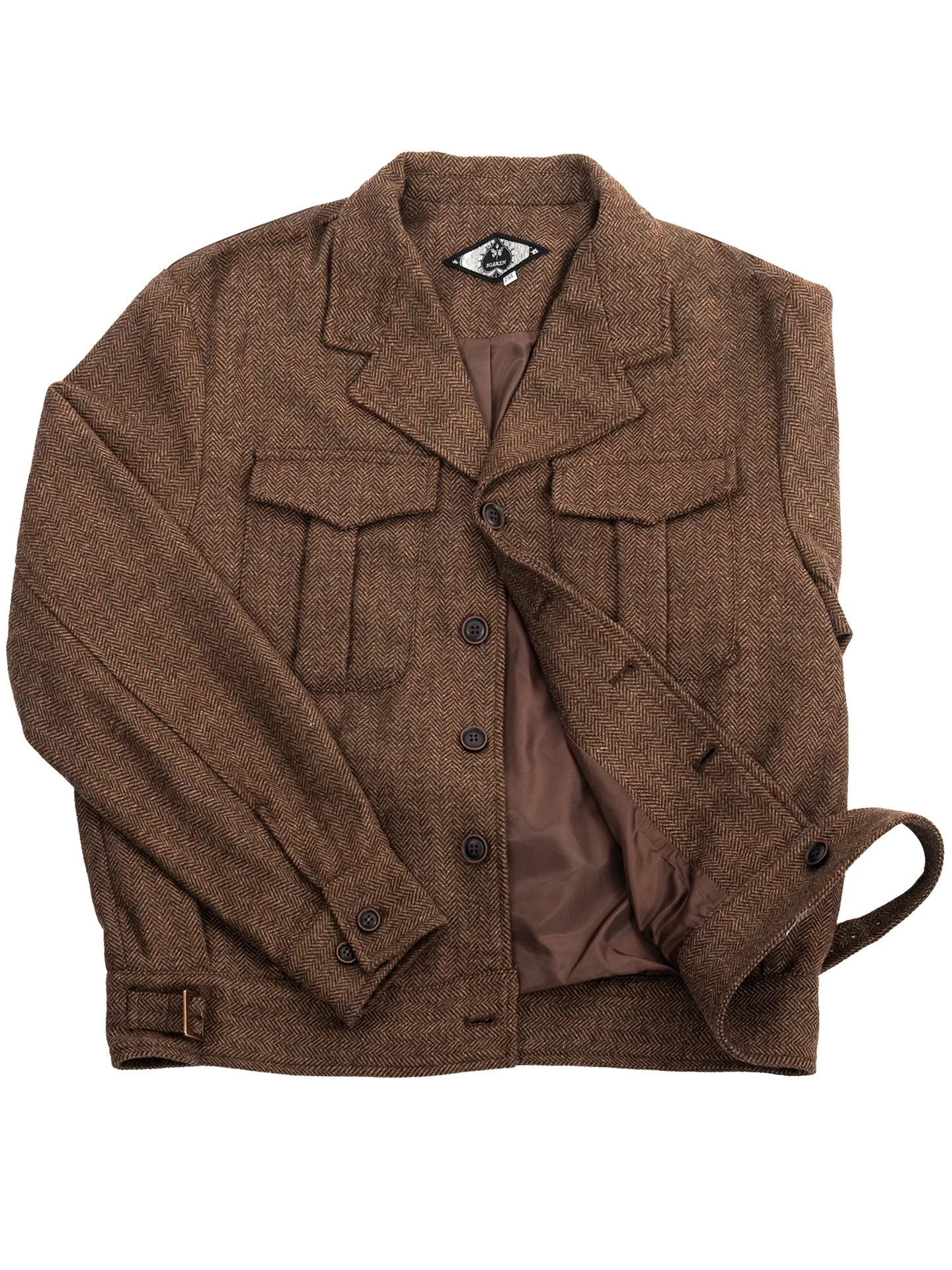 Herringbone Tweed Utility Jacket - Image 5