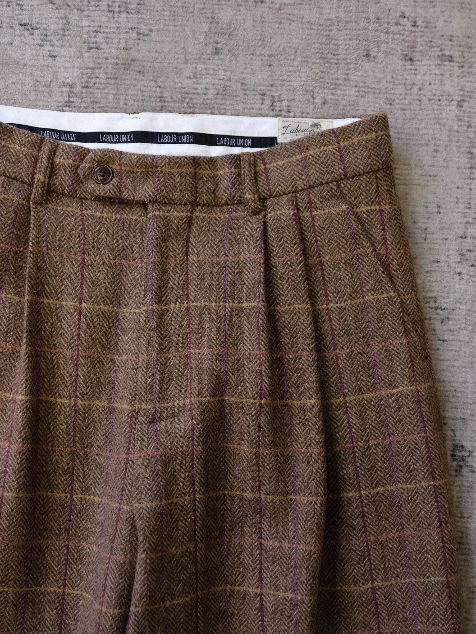 Herringbone Windowpane Wool Trousers - Image 6