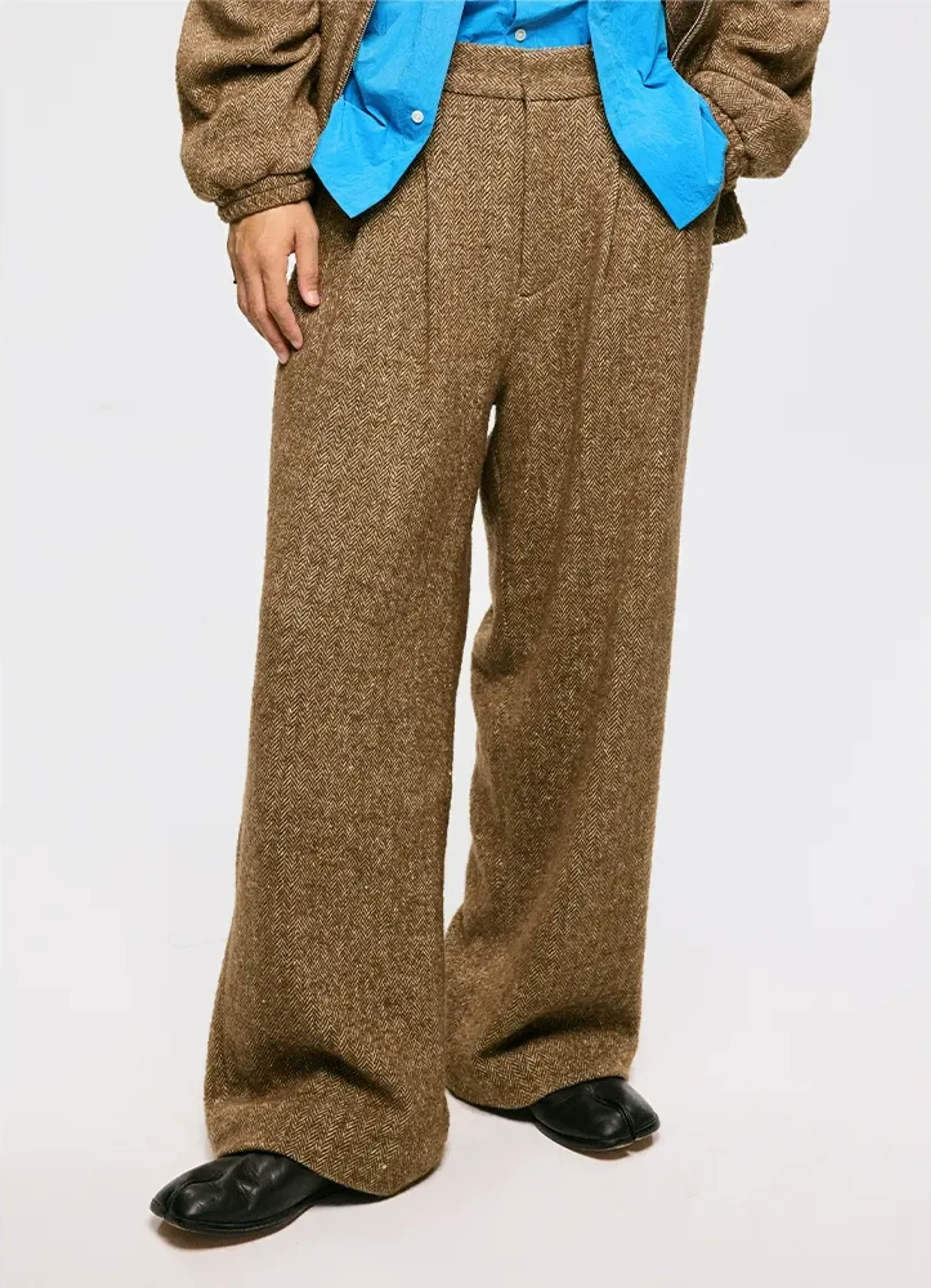 Herringbone Wool Harrington Jacket - Image 6