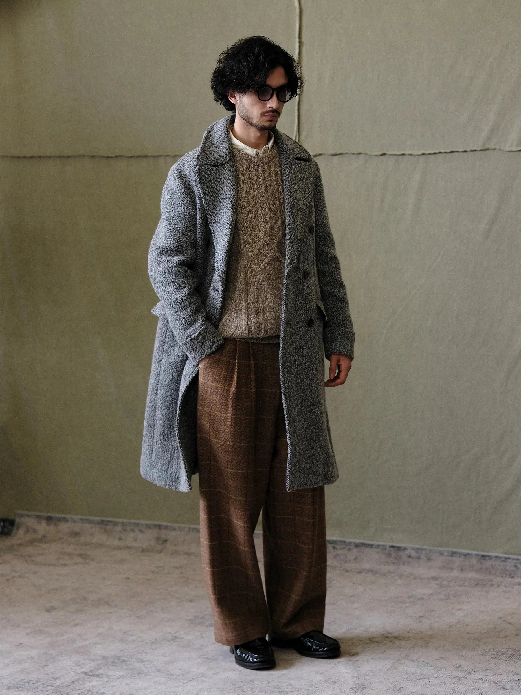 Herringbone Wool Polo Coat - Image 3