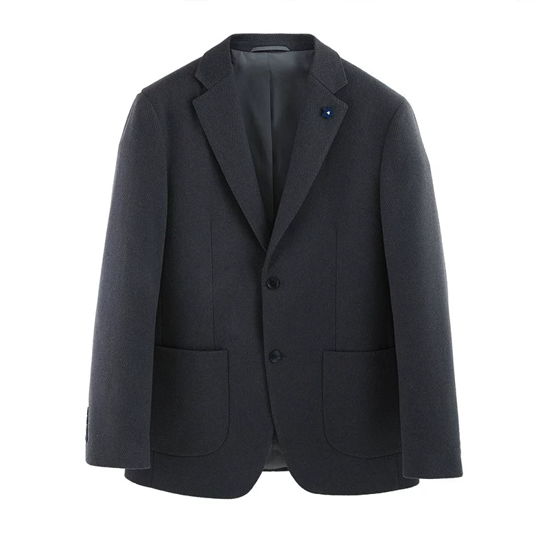 Herringbone Wool Slim Blazer - Image 6