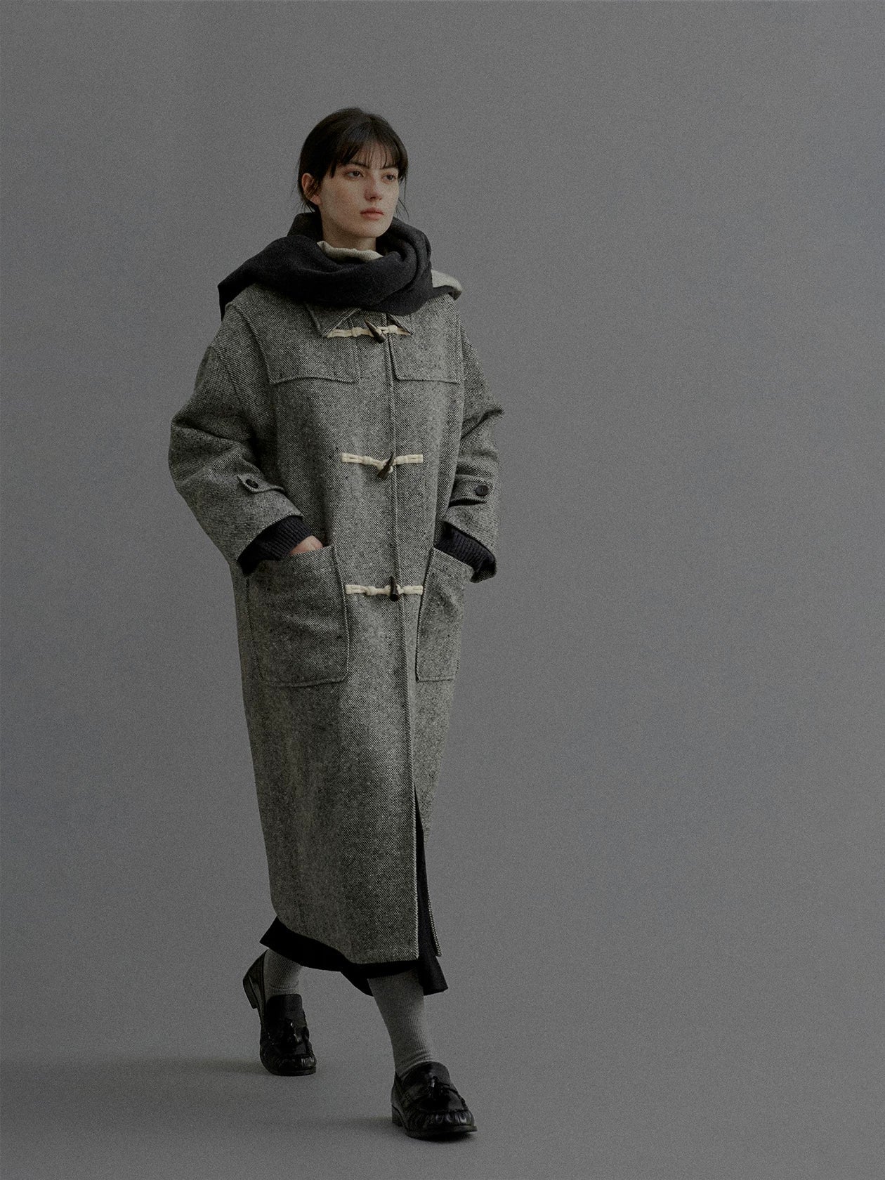 Herringbone Wool Toggle Duffle Coat - Image 2