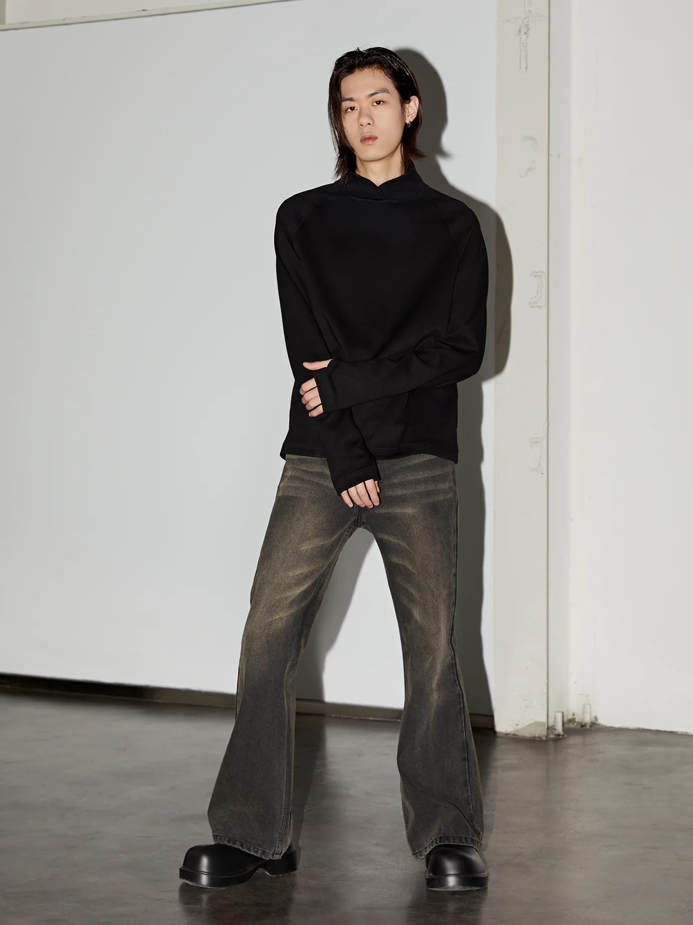 High Collar Long Sleeve Top - Image 4