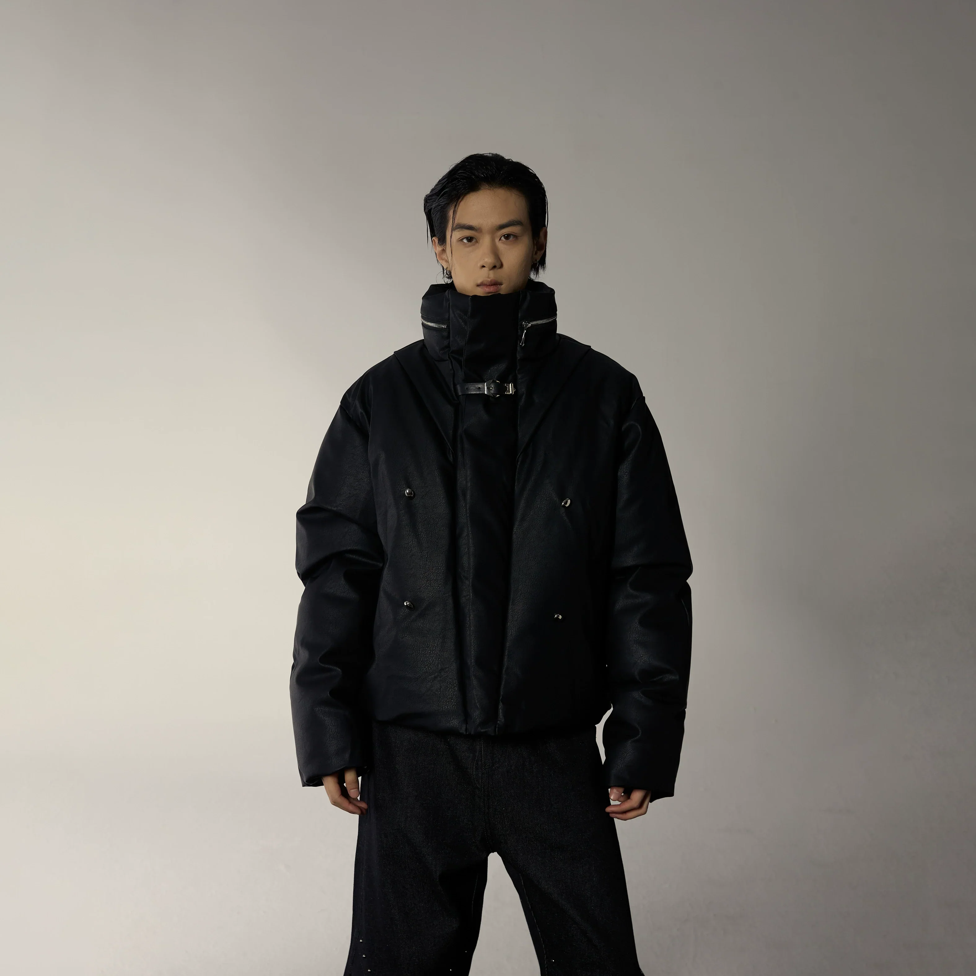 High Collar Puffer Jacket - Image 5