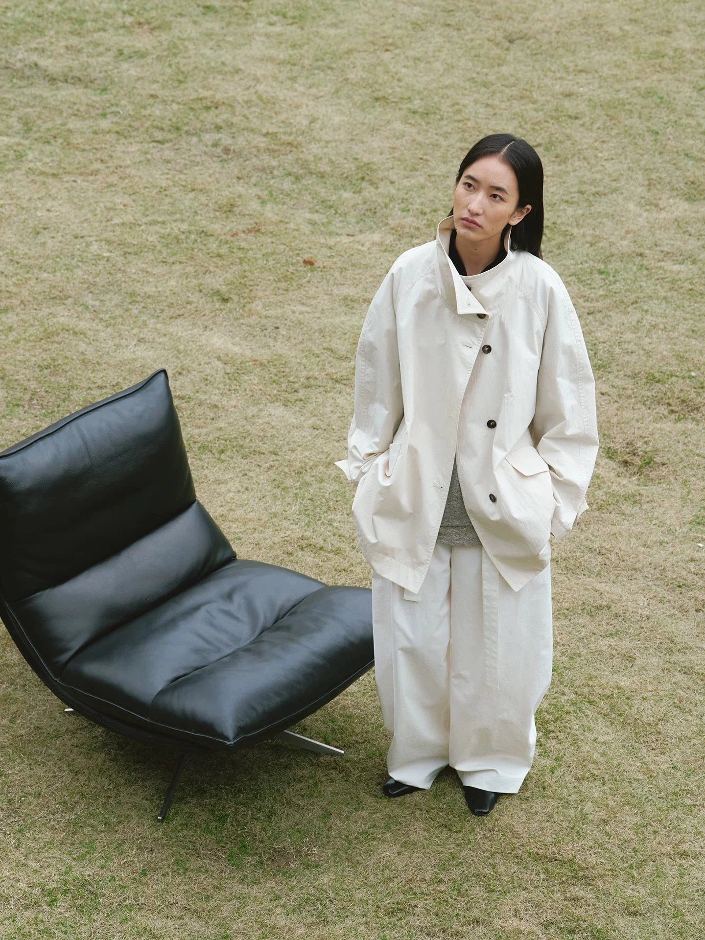 High-Collar Swing Coat - Image 5