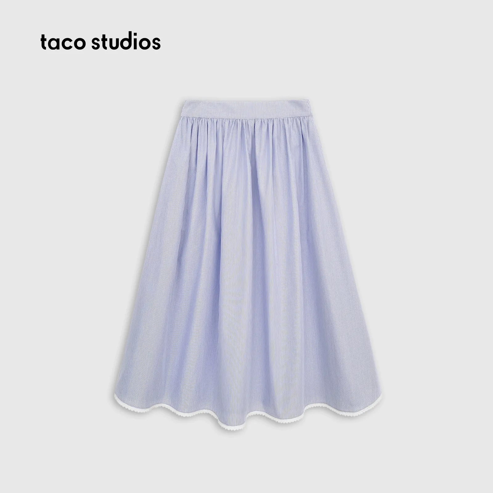 High-Count Cotton A-Line Midi Skirt - Image 7
