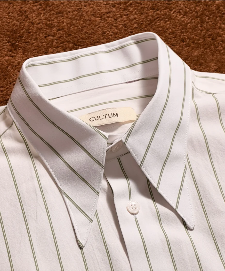 High-Count Cotton Spearpoint Stripe Shirt - Image 6