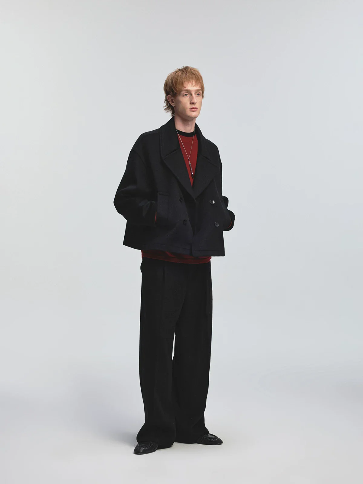 High-Count Wool Double-Breasted Short Jacket - Image 5