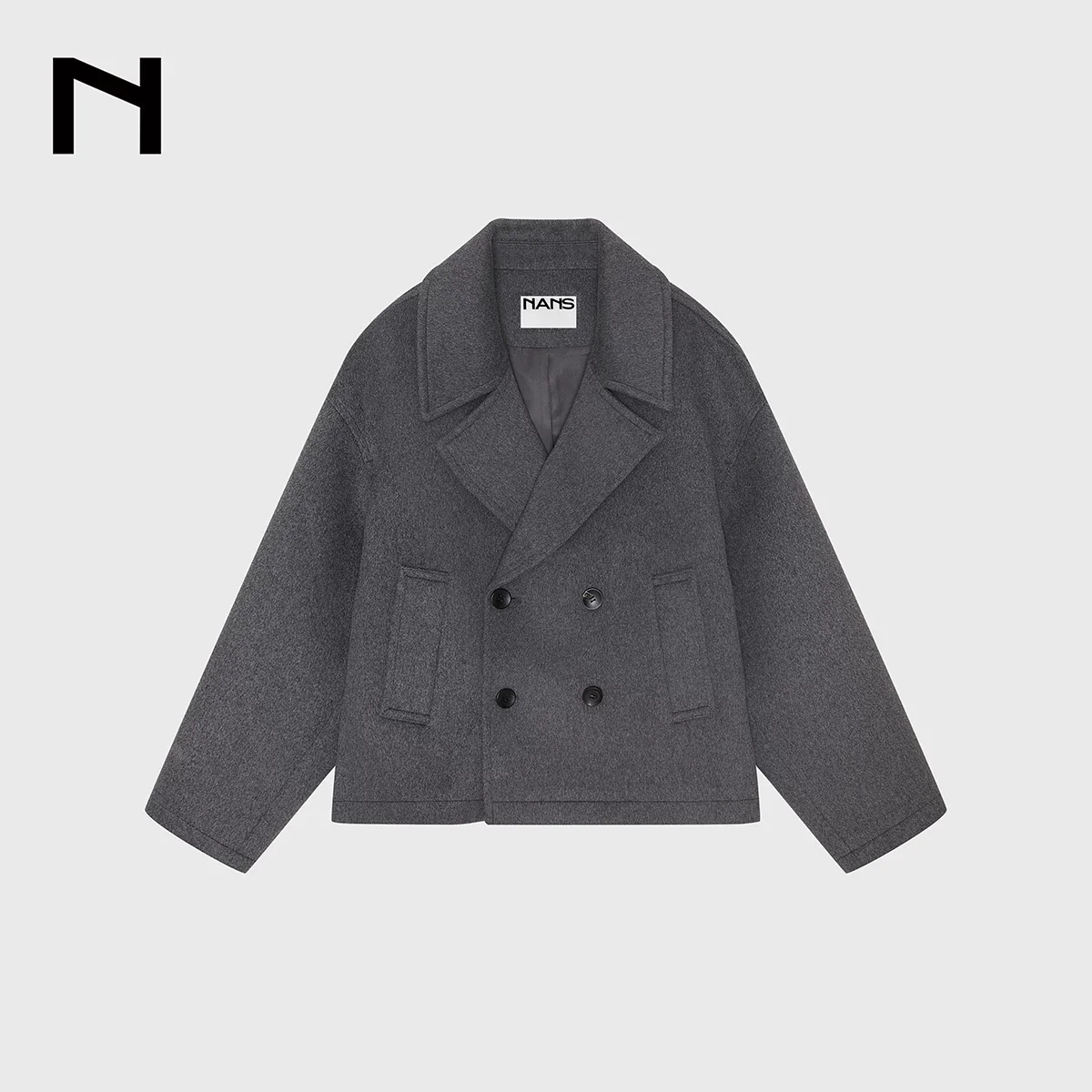 High-Count Wool Double-Breasted Short Jacket - Image 6
