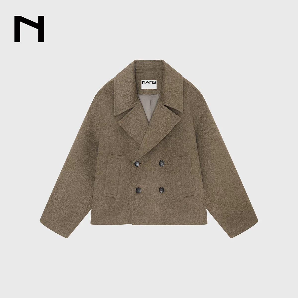 High-Count Wool Double-Breasted Short Jacket - Image 7