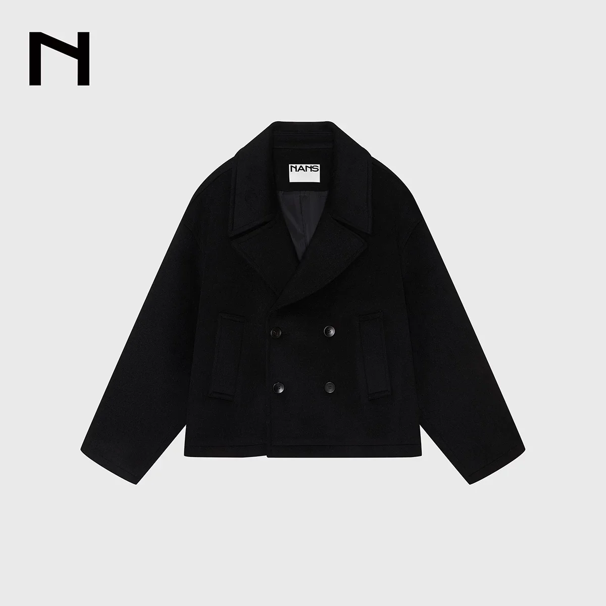 High-Count Wool Double-Breasted Short Jacket - Image 8