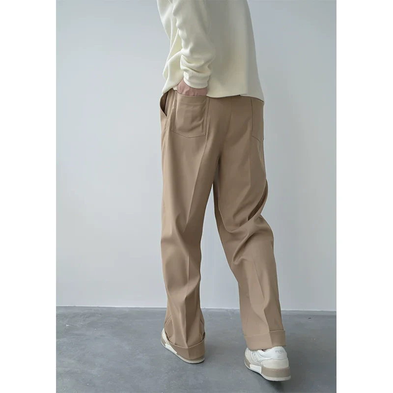High-Density Elastic Waist Wide-Leg Trousers - Image 3