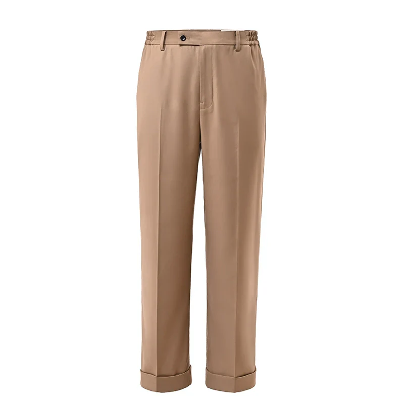 High-Density Elastic Waist Wide-Leg Trousers - Image 4