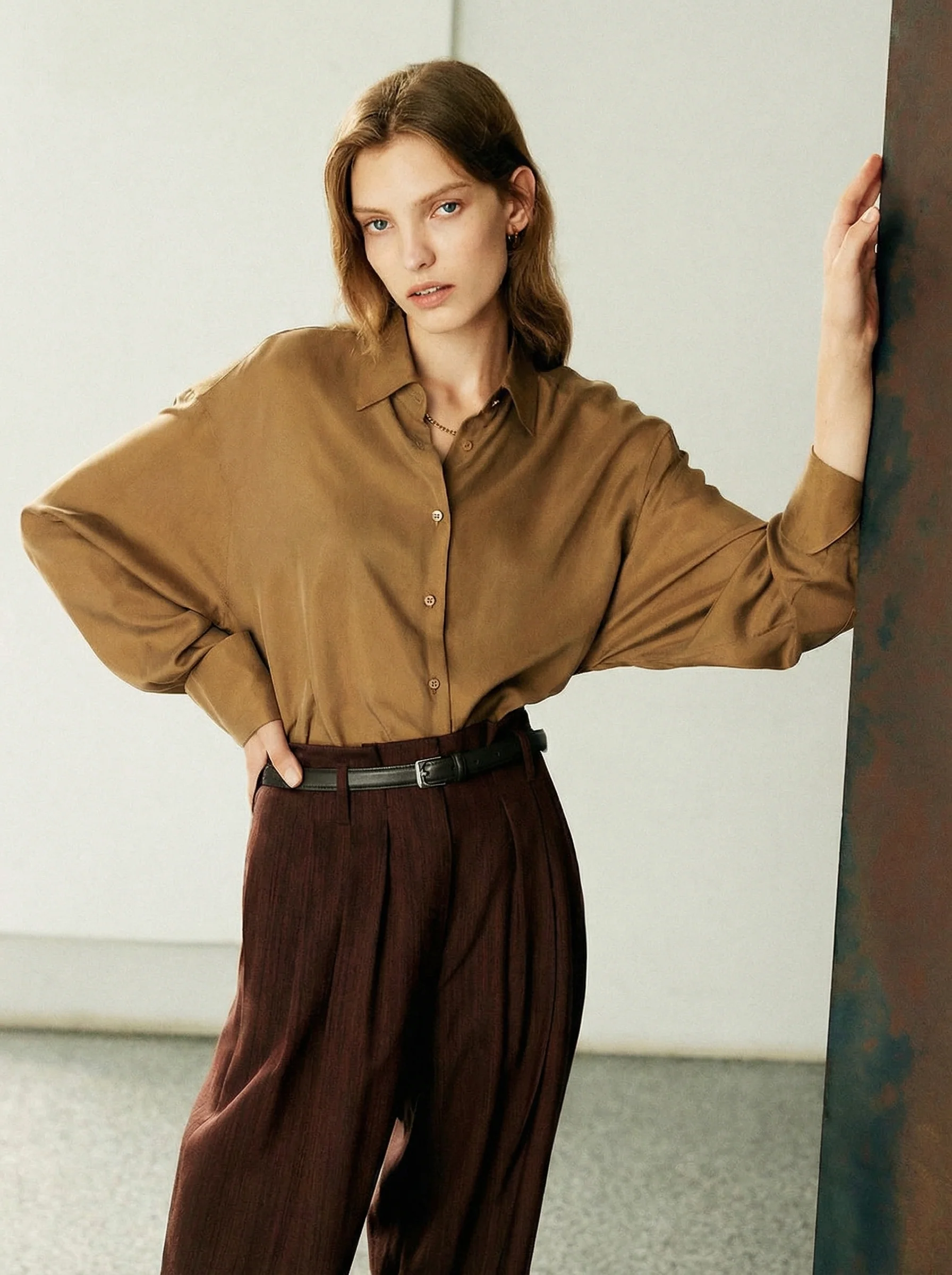 High-Low Cupro Shirt