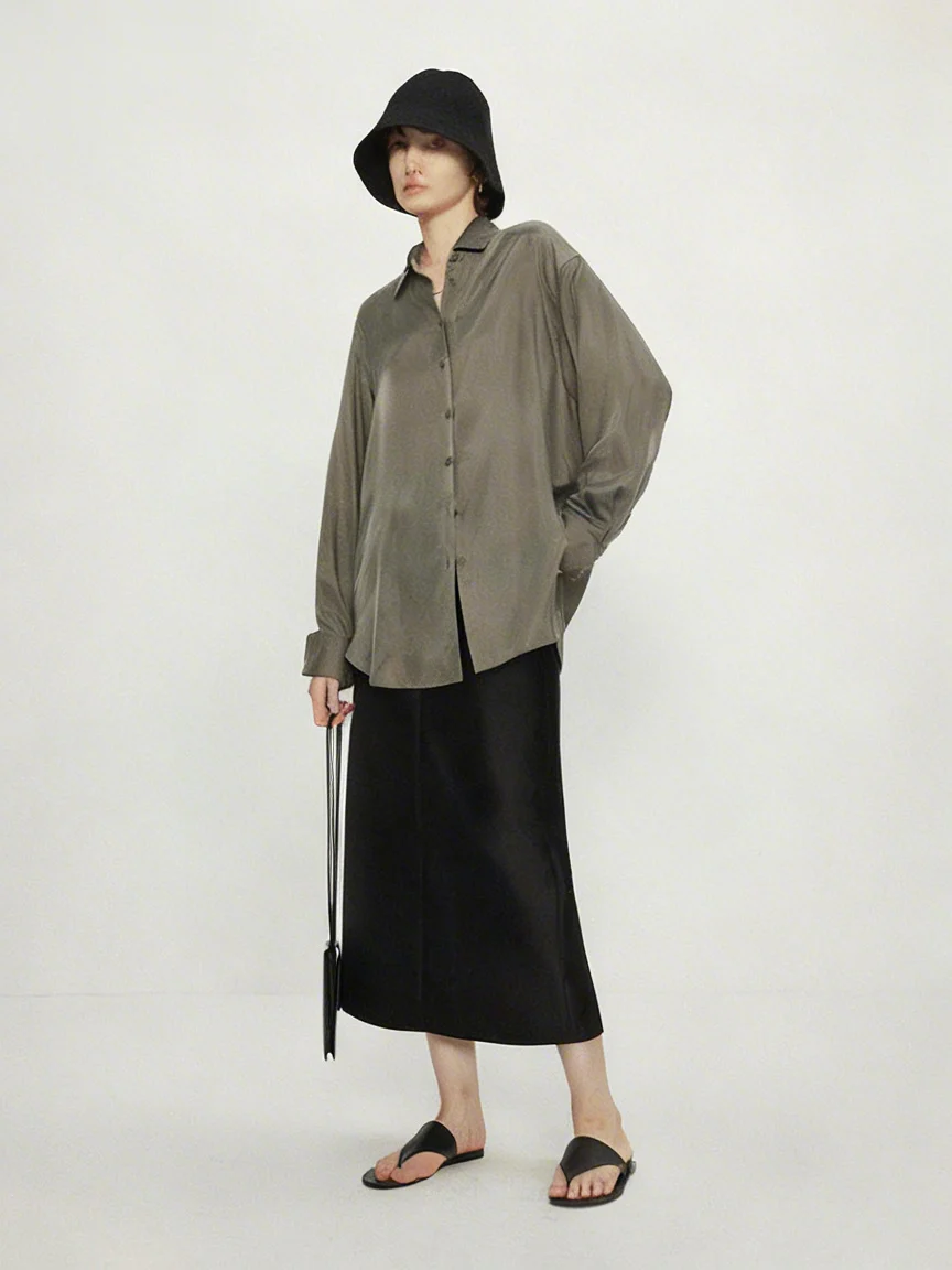 High-Low Cupro Shirt - Image 6
