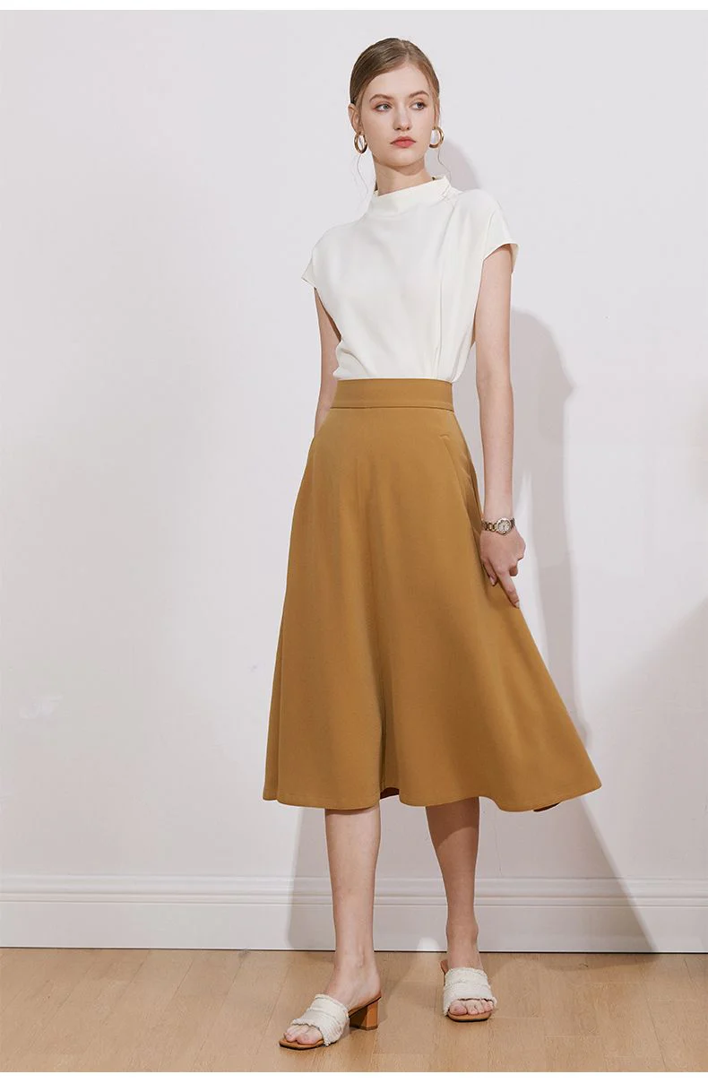 High-Neck Acetate Blouse